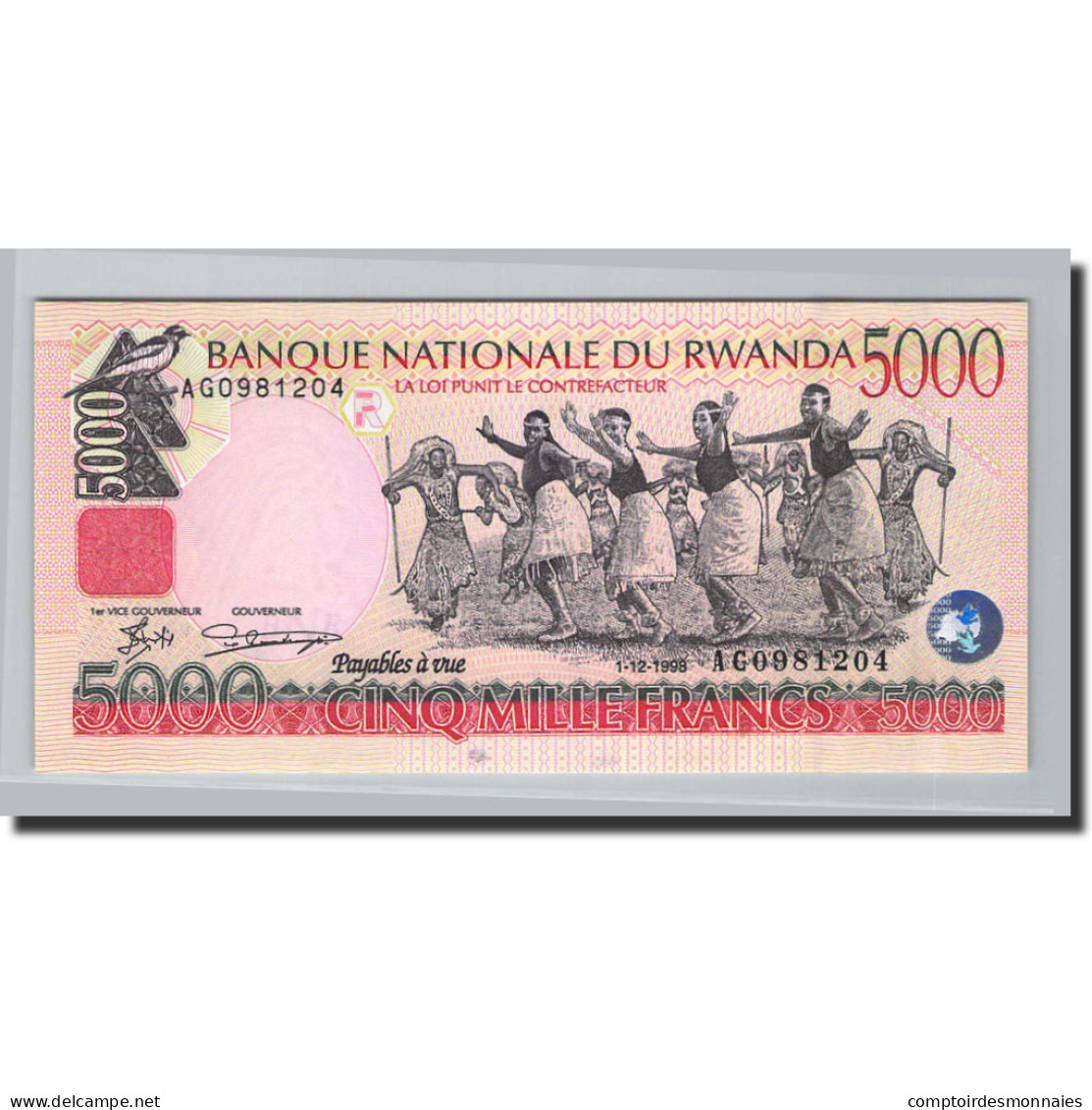 Billet, Rwanda, 5000 Francs, 1998, 1998-12-01, KM:28a, NEUF - Ruanda