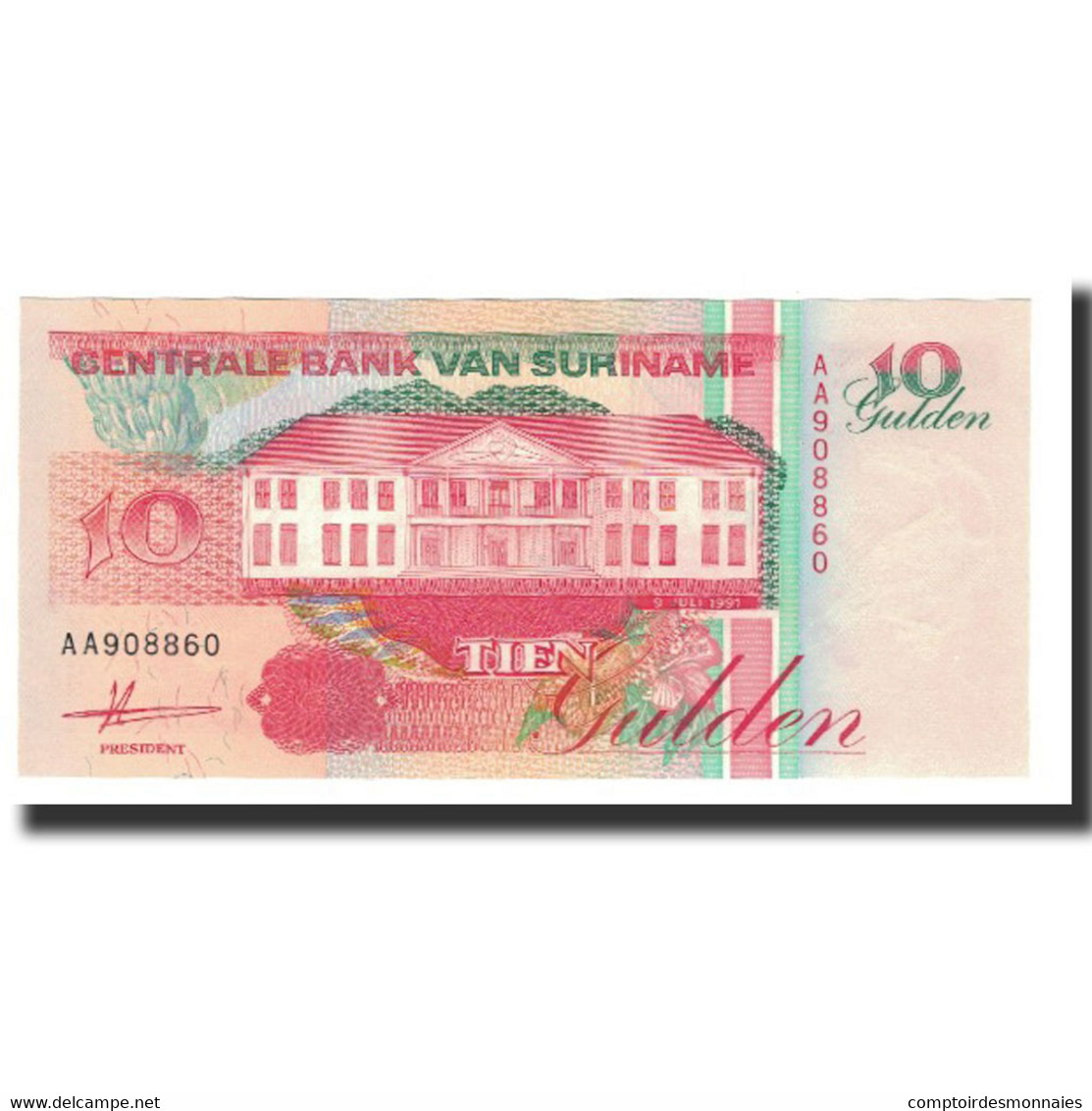 Billet, Surinam, 10 Gulden, 1991-07-09, KM:137a, NEUF - Surinam