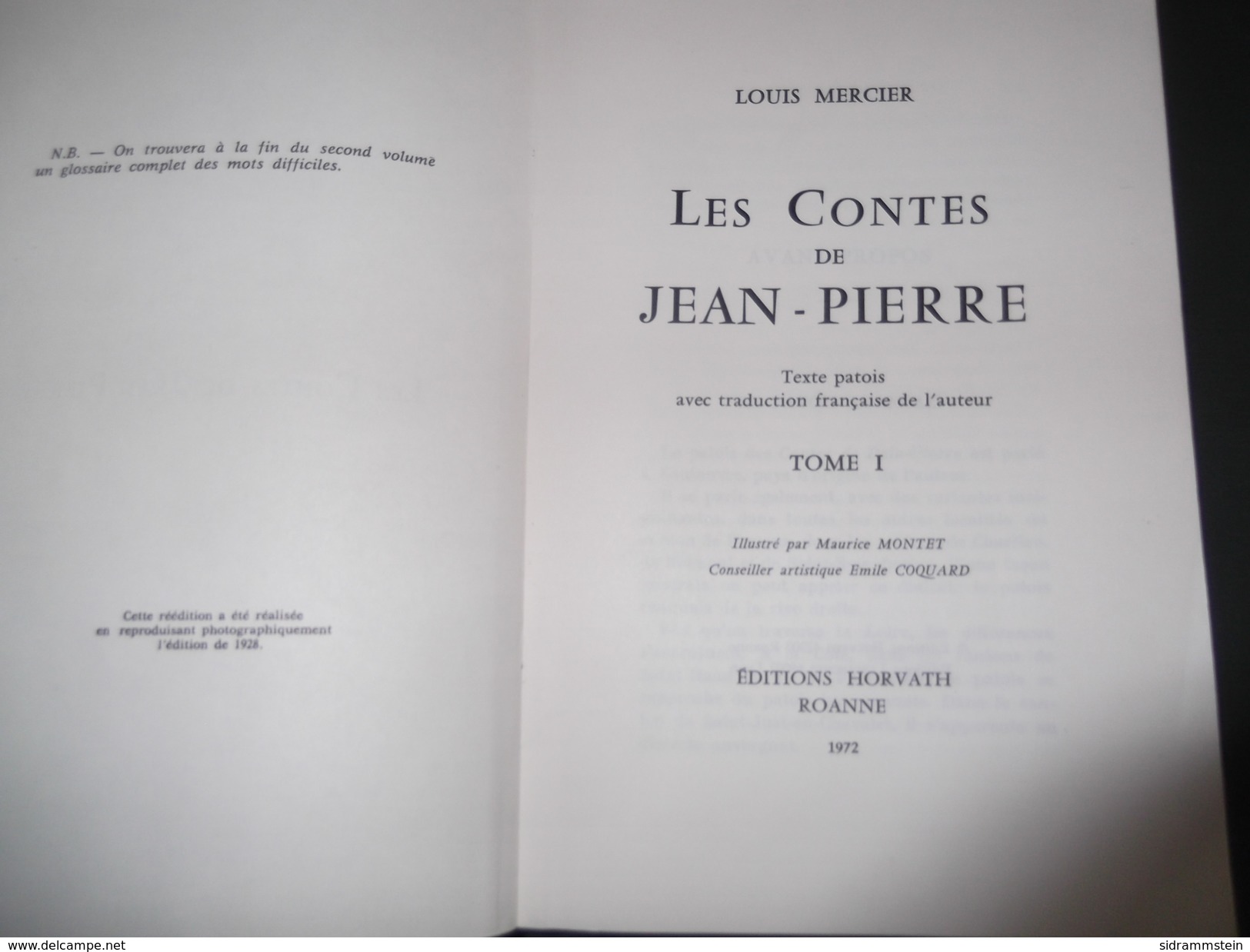 Les Contes De Jean Pierre ...louis Mercier ..(.patois Roannais) - Rhône-Alpes