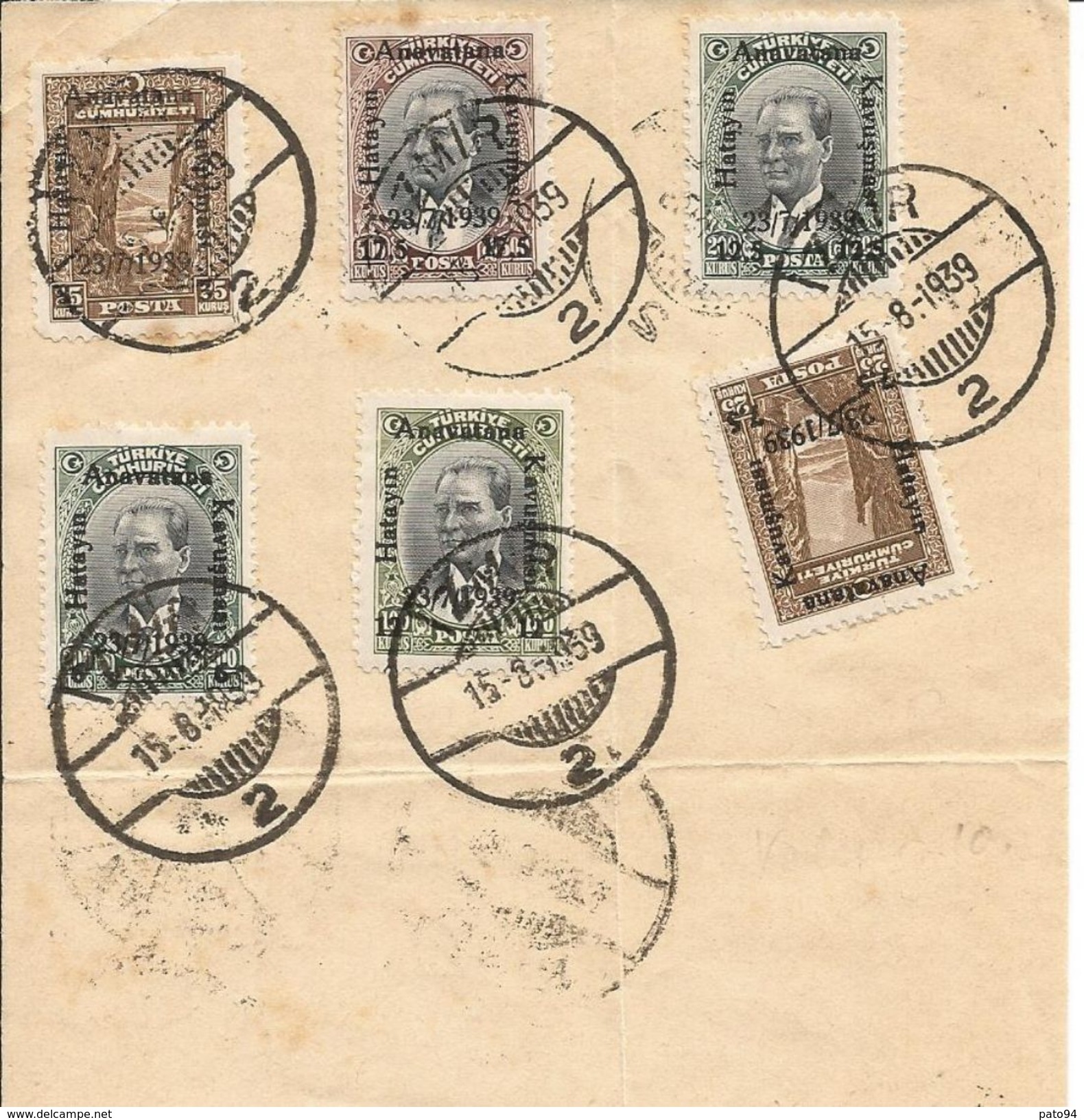 TURQUIE  /   N°  912 / 917  /  Oblitération  IZMIR  15 - 8 - 1939 - Used Stamps