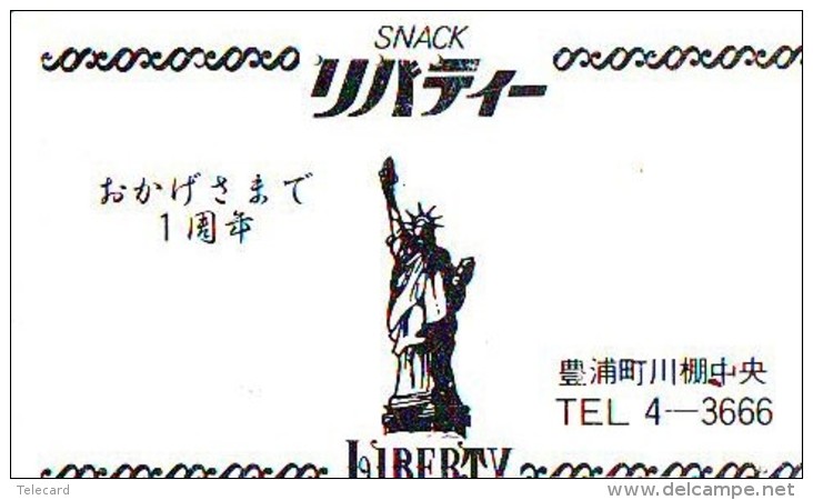 Telecarte JAPON (897) Statue De La Liberte * New York USA * PHONECARD JAPAN * STATUE OF LIBERTY * - Landscapes