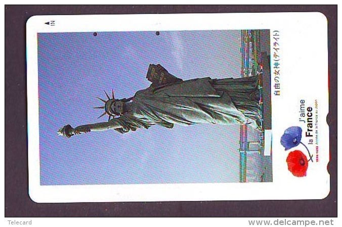 Telecarte JAPON (901) Statue De La Liberte * New York USA * PHONECARD JAPAN * STATUE OF LIBERTY * - Landscapes