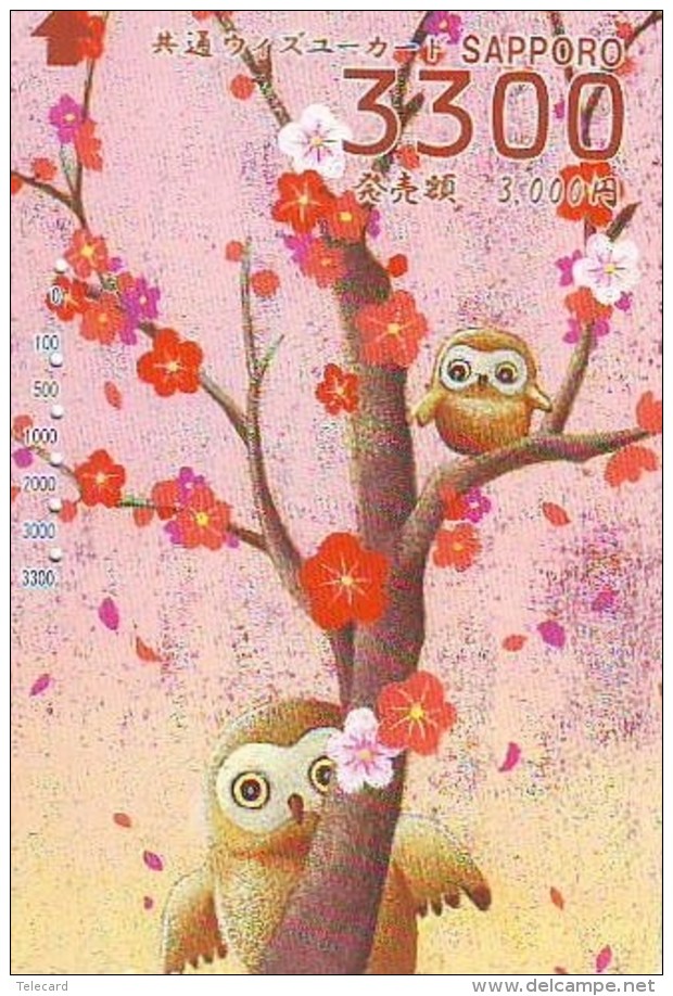 Carte Prépayée Japon * Oiseau * HIBOU (2022) OWL * BIRD Japan Prepaidcard * KARTE * EULE * UIL * VOGEL * - Hiboux & Chouettes