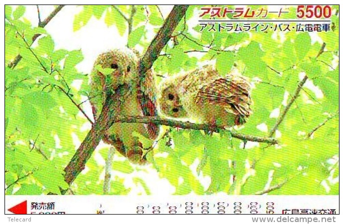 Carte Prépayée Japon * Oiseau * HIBOU (2023) OWL * BIRD Japan Prepaidcard * KARTE * EULE * UIL * VOGEL * - Owls