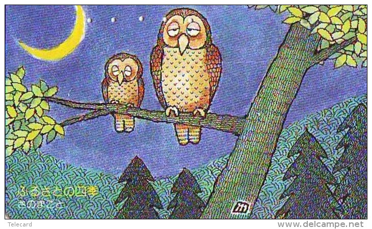 Télécarte Japon Oiseau * HIBOU (2016) * OWL * BIRD Japan Phonecard * TELEFONKARTE * EULE * UIL - Owls