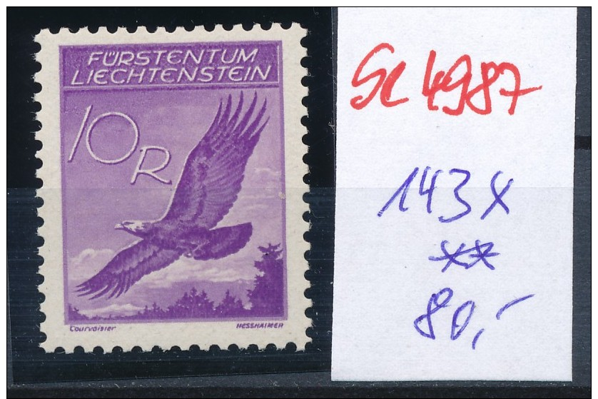 Liechtenstein  Nr.  143 X   **( Se4987   ) Siehe Bild ! - Abarten