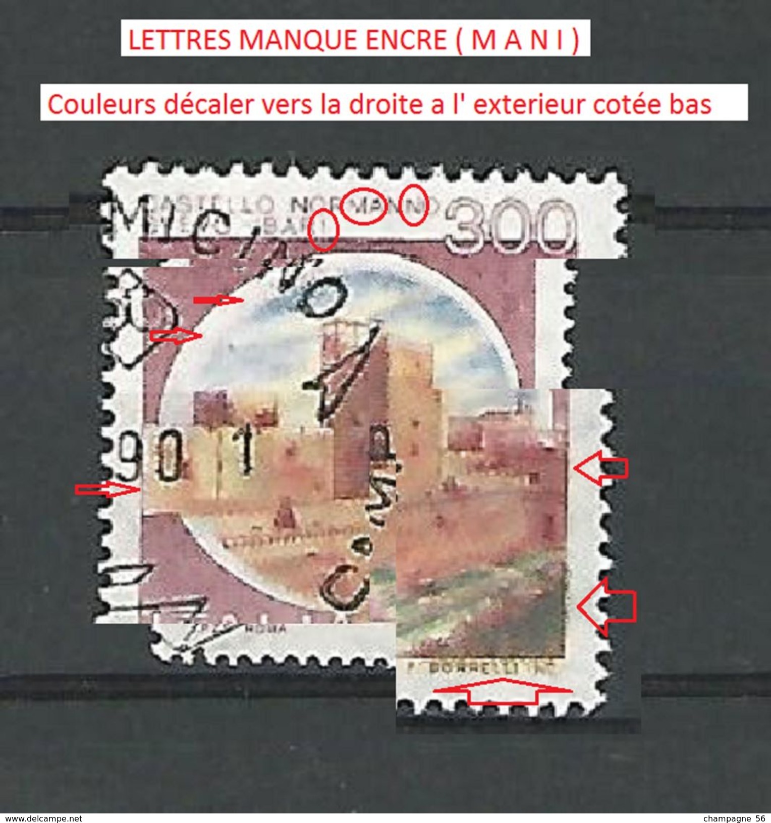 VARIÉTÉS 1980 N° 1447  ITALIE CHATEAUX NORMANNO SVEVO BARI  OBLITÉRÉ - Varietà E Curiosità