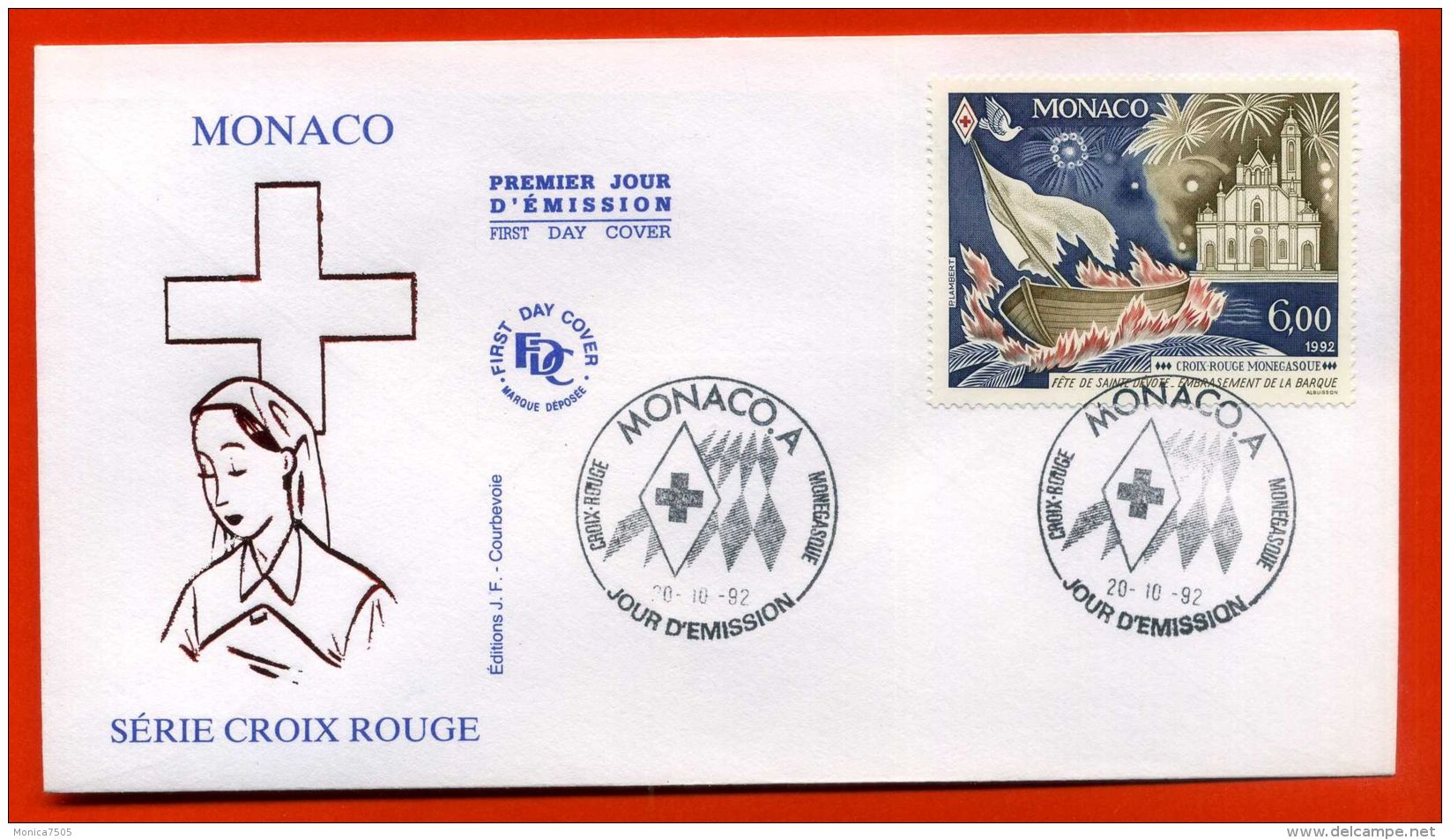 MONACO ( F. D .C ) : Y&amp;T N° 1842  " 1 Er  JOUR  D EMISSION  "  DU  20  OCTOBRE  1992 , A  VOIR . - FDC