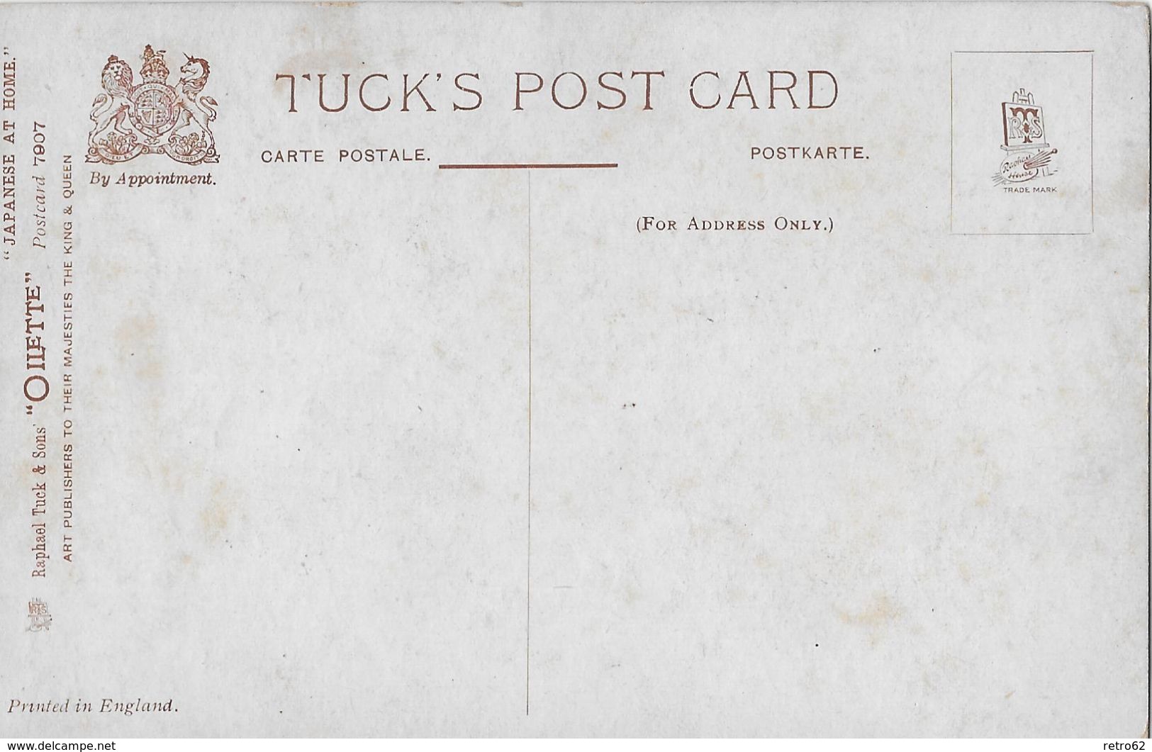 TUCK'S POST CARD &rarr; Japanese At Home, Very Old Card, Approximately 1910 - Autres & Non Classés