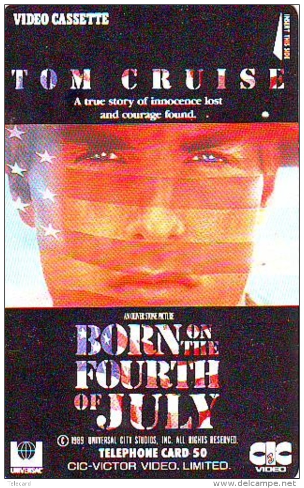 Télécarte Japon *  * 4081 * TOM CRUISE * BORN OF THE FOURTH OF JULY * JAPAN PHONECARD * FILM * CINEMA * KINO - Kino