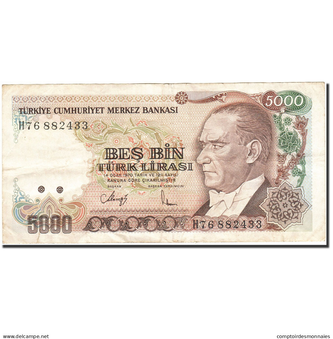 Billet, Turquie, 5000 Lira, 1984-1997, 1990, KM:198, TB - Turquie