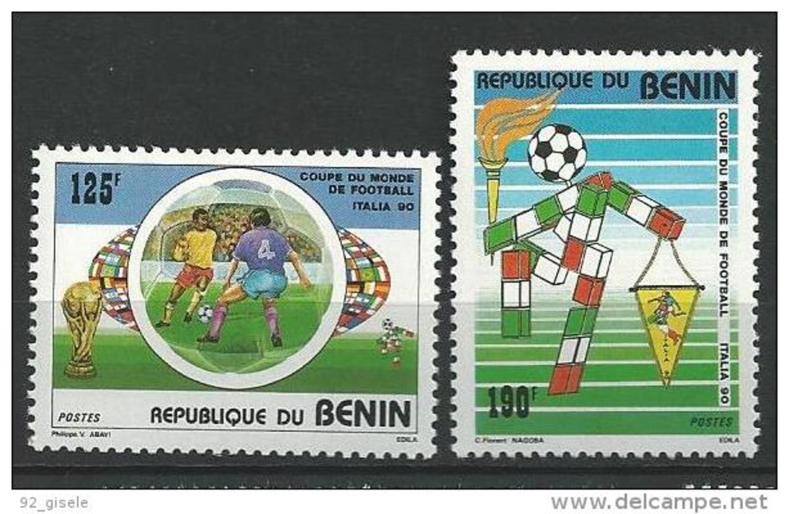 Benin YT 685 Et 686 " Italia 90: Football " 1990 Neuf** - Bénin – Dahomey (1960-...)