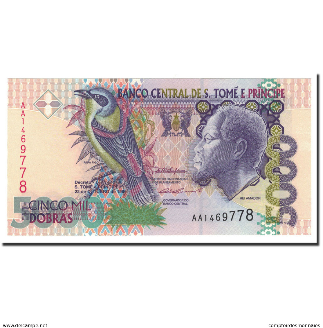 Billet, Saint Thomas And Prince, 5000 Dobras, 1996, 1996-10-22, KM:65a, NEUF - Sao Tome And Principe