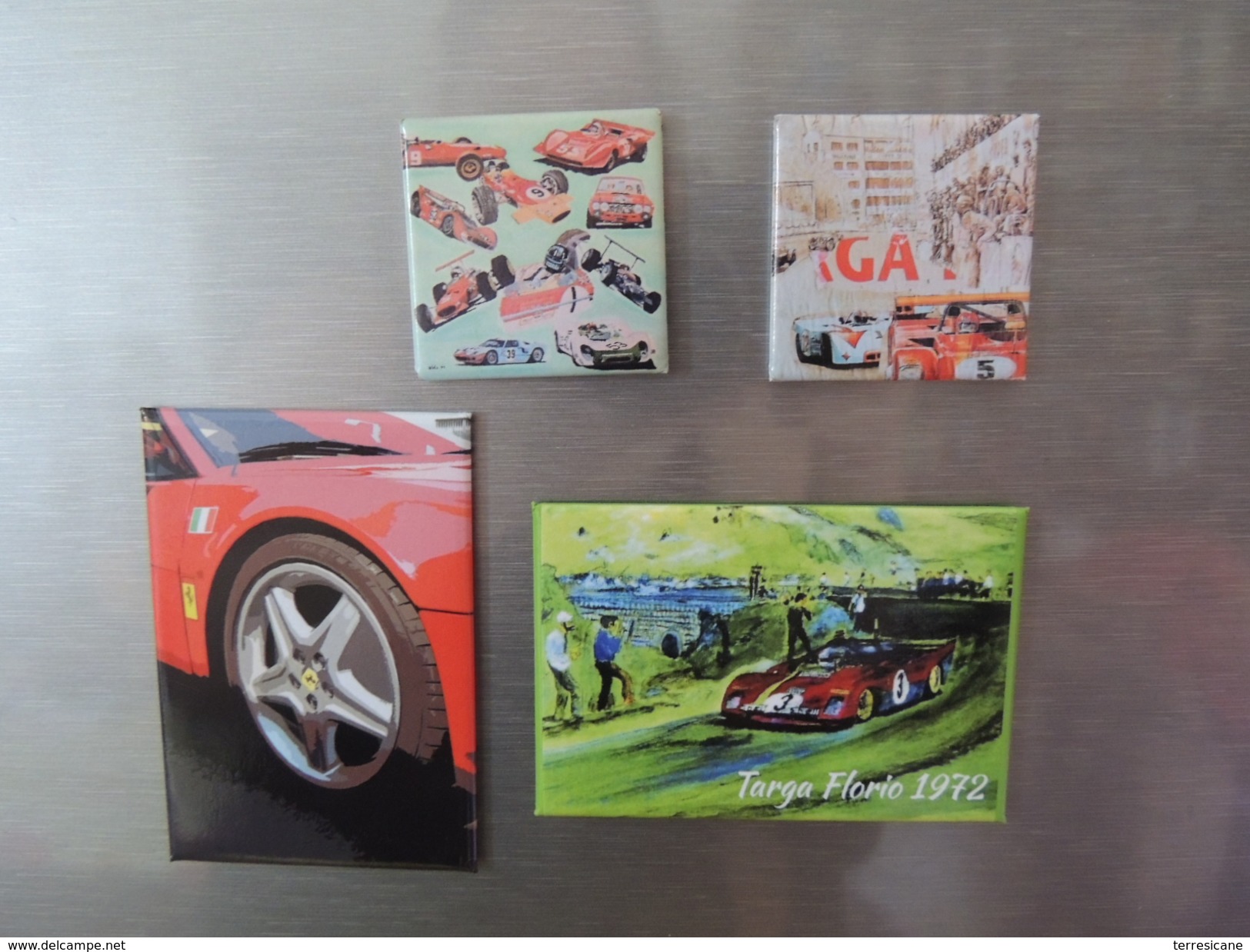 X LOTTO 4 MAGNETI CALAMITE FRIGO IDEA REGALO  MOTORSPORT TARGA FLORIO FERRARI - Sports