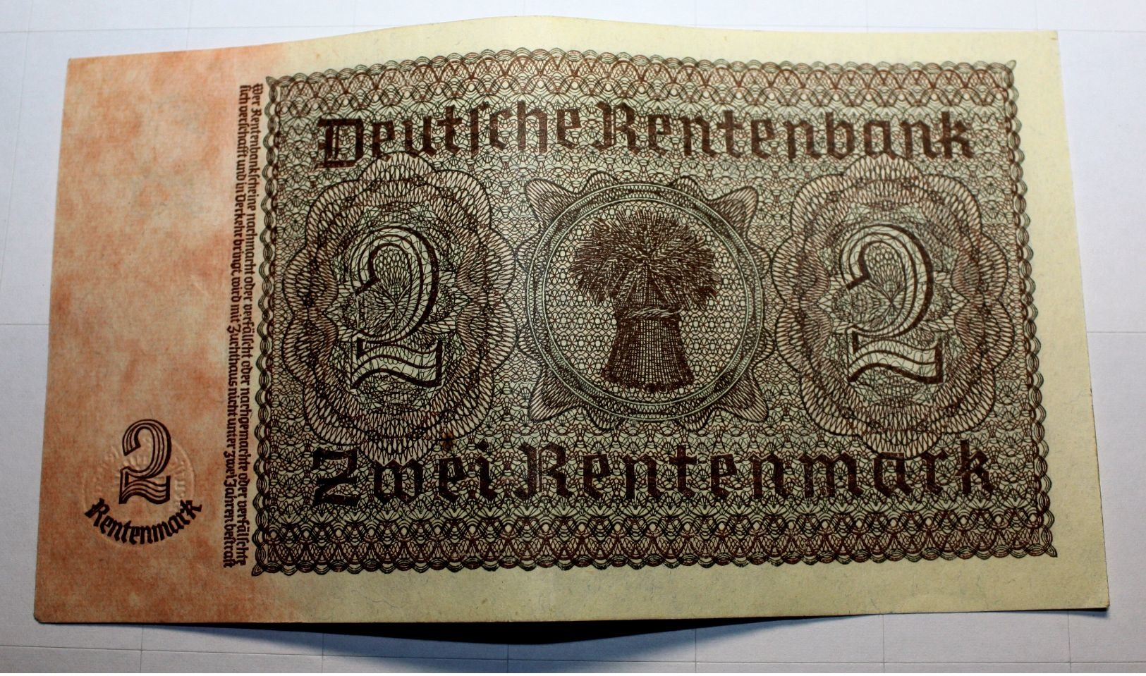 Bankntes,Banknote, Germany,2 Mark,Rentenmark, 1937 Year - Andere & Zonder Classificatie