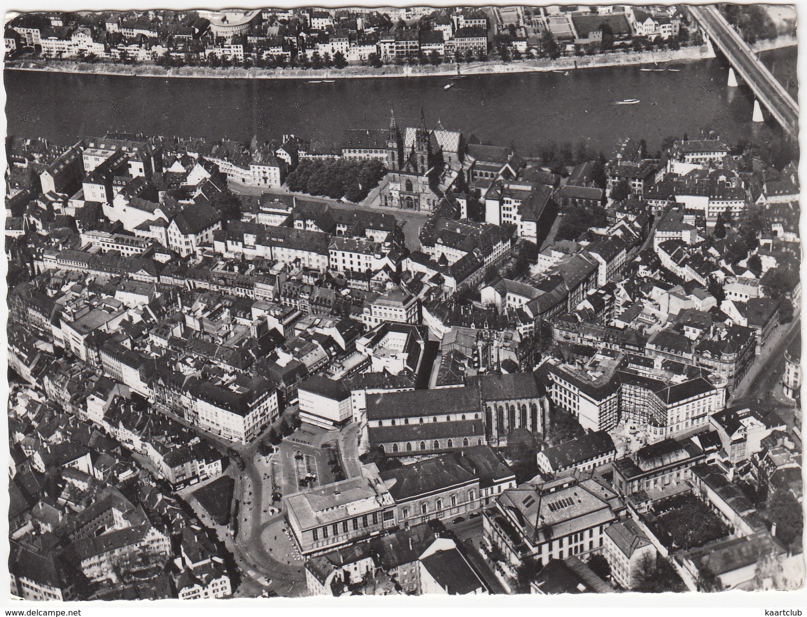 Basel - Partie Am Münster Und Barfüsserplatz -  (Fliegeraufnahme)  - 1956 - (Schweiz/Suisse) - Bazel