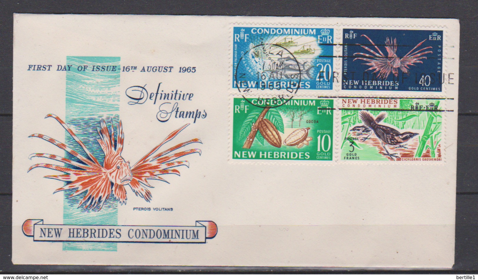 NOUVELLES  HEBRIDES    N° YVERT  :    219/222   Sur   FDC     OBLITERE - FDC