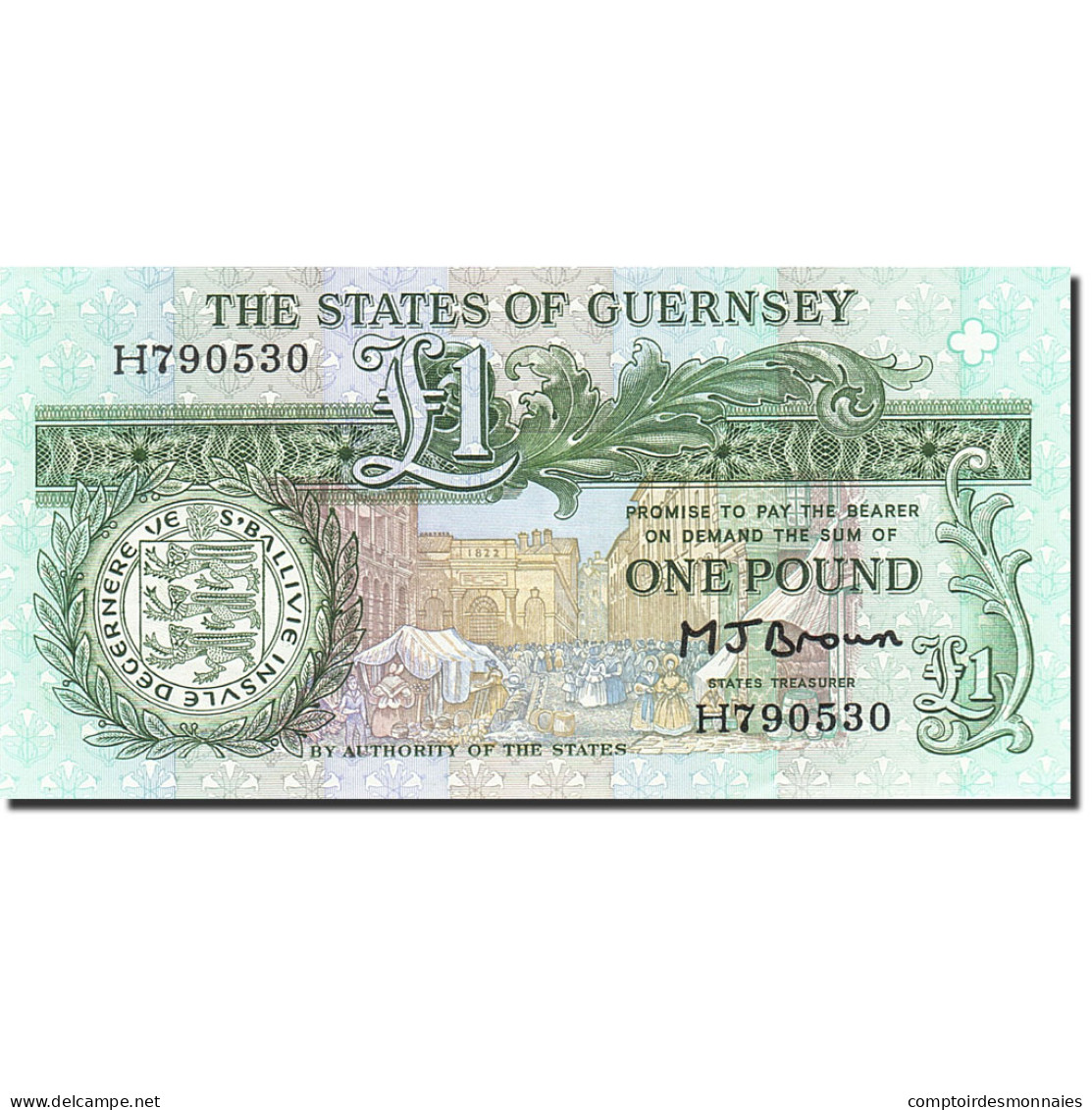 Billet, Guernsey, 1 Pound, 1980, Undated (1980-1989), KM:48b, SPL - Guernsey