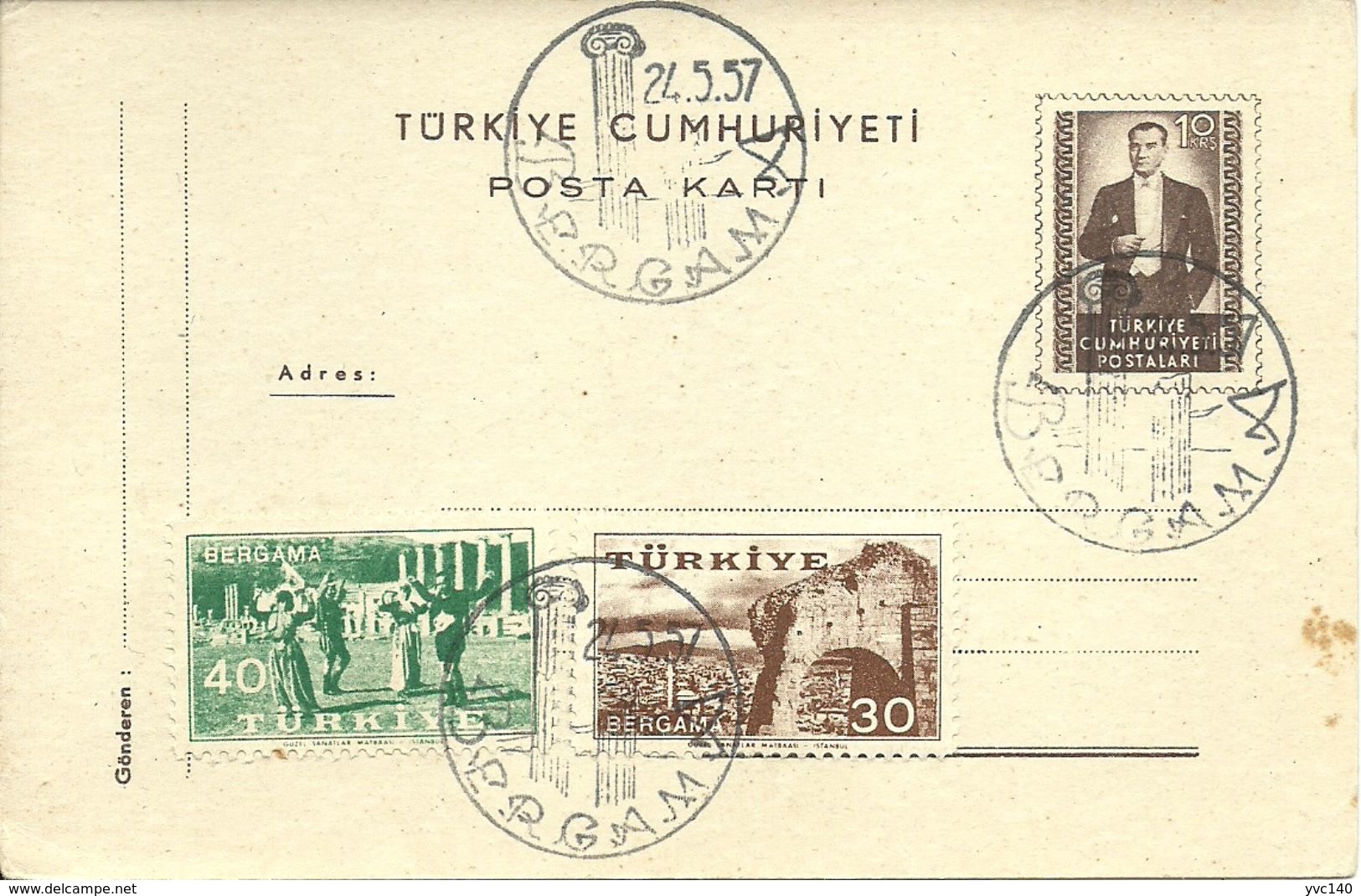 Turkey; 1954 Postal Stationery - Ganzsachen