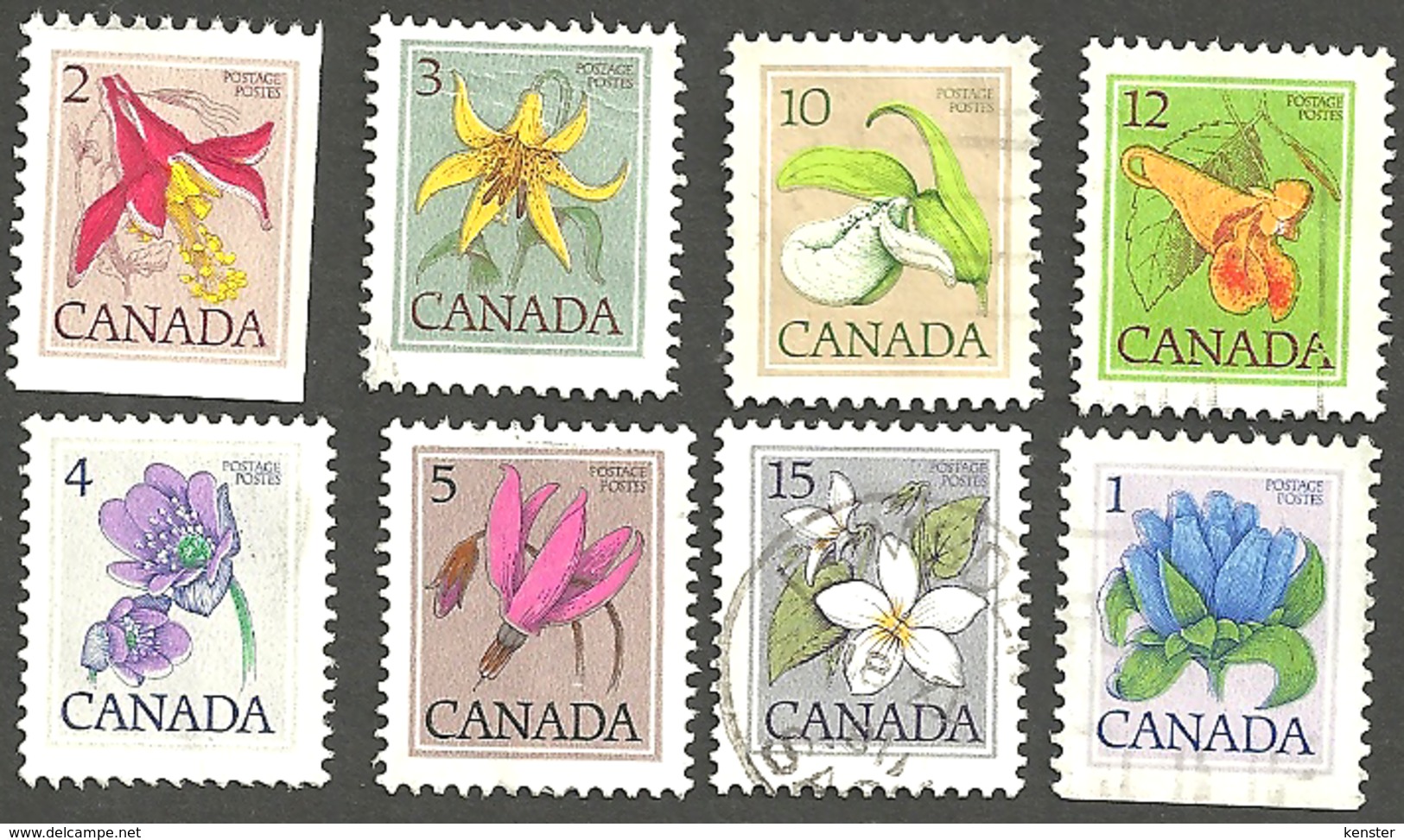 Sc. #781-87 (Range), Floral Low Value Defintives Lot Used  1979-83 K295 - Oblitérés