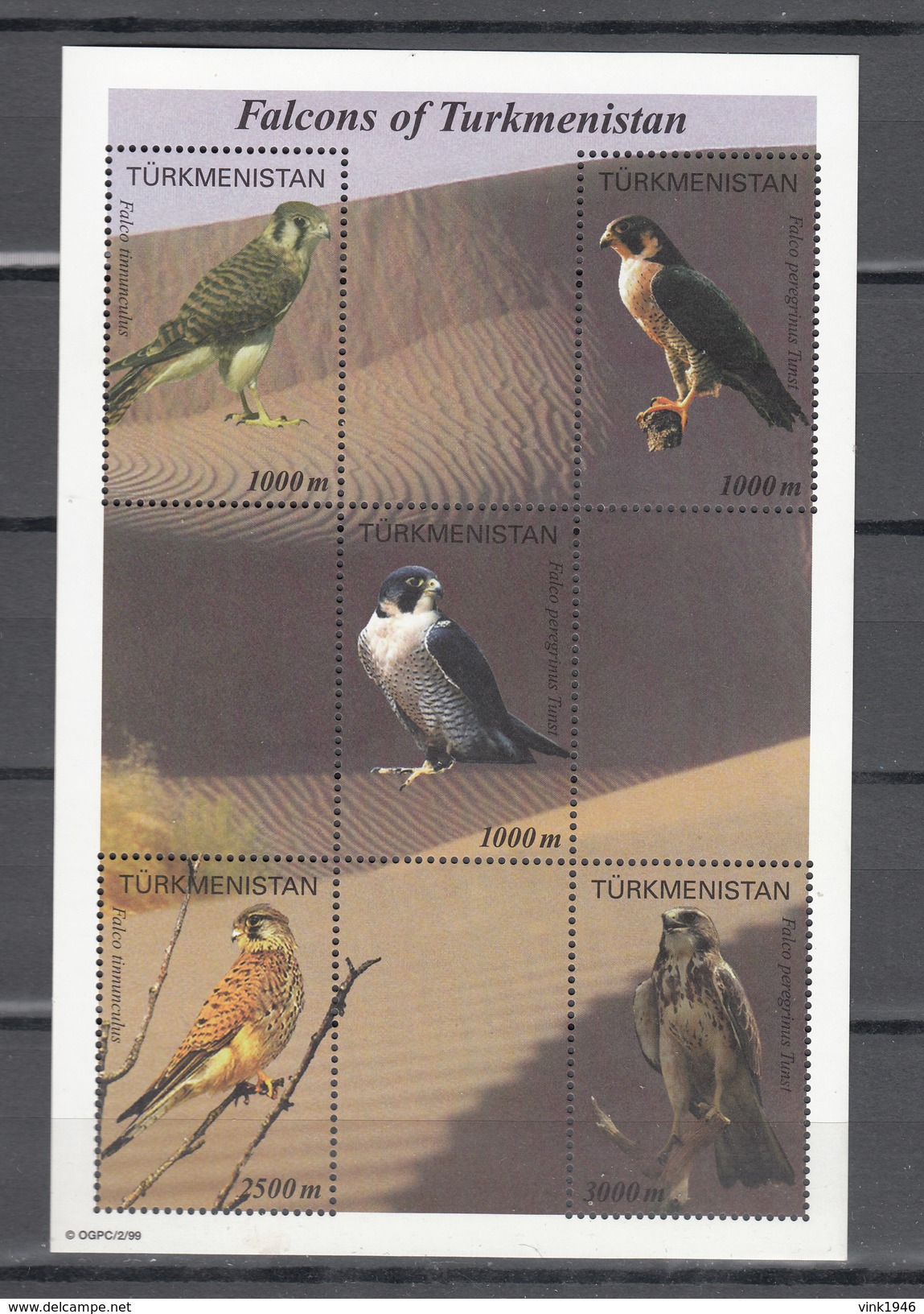 Turkmenistan 1999,5V In Block,birds Of Prey,roofvogels,greifvögel,oiseaux,pajaros,uccelli,aves,MNH/Postfris(L3162) - Arends & Roofvogels