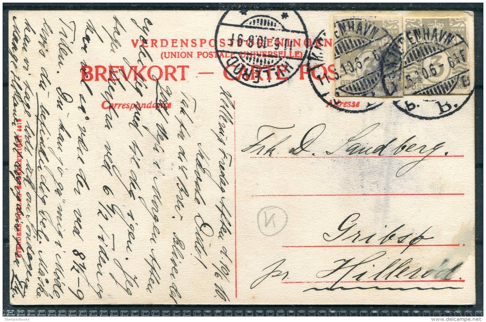 1910 Denmark Fiskebaek Hotel, Bicycles Postcard Copenhagen Hjllerod.Postal Stationery Cut-outs! - Covers & Documents