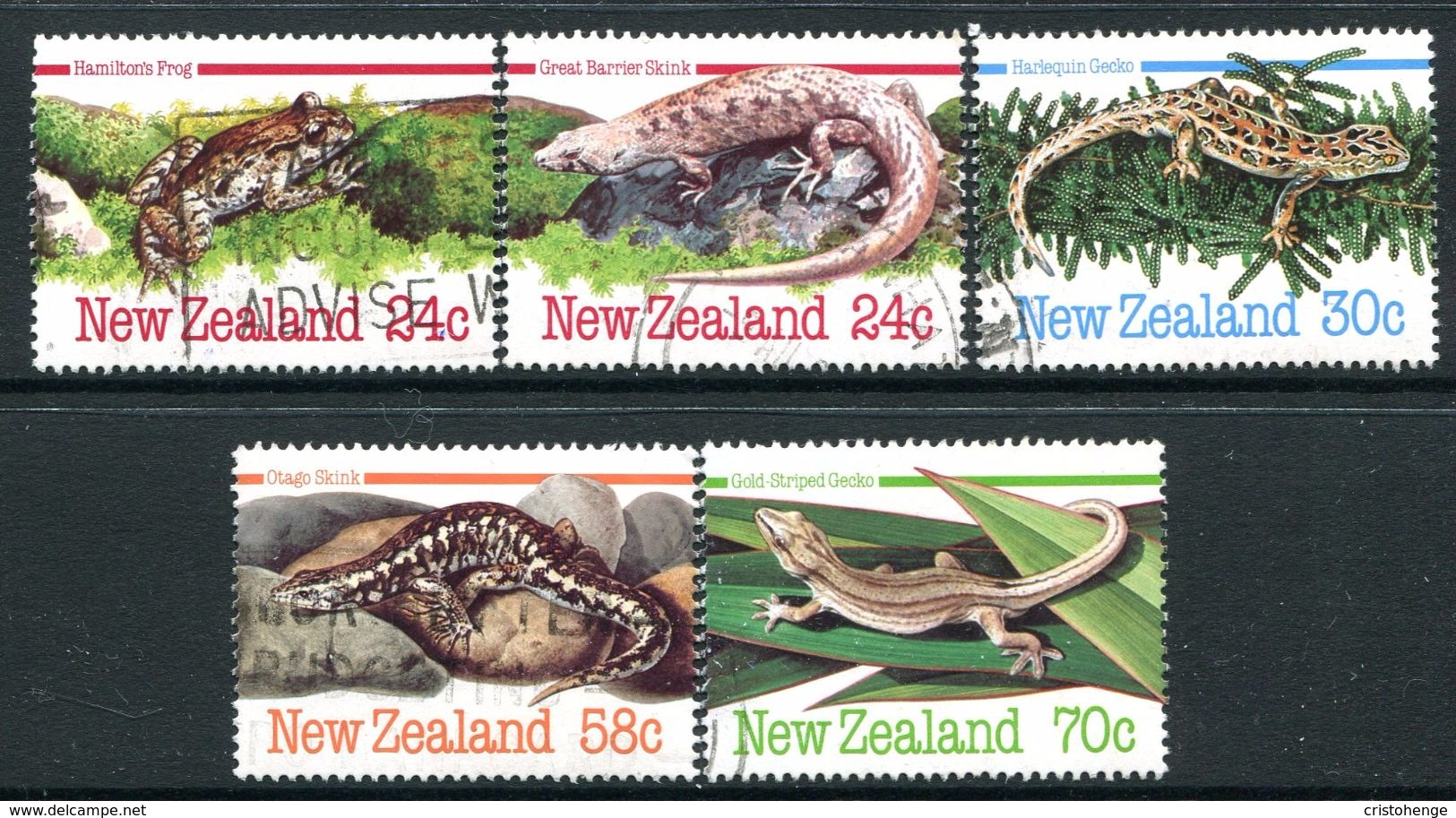 New Zealand 1984 Amphibians & Reptiles Set Used (SG 1340-44) - Usati