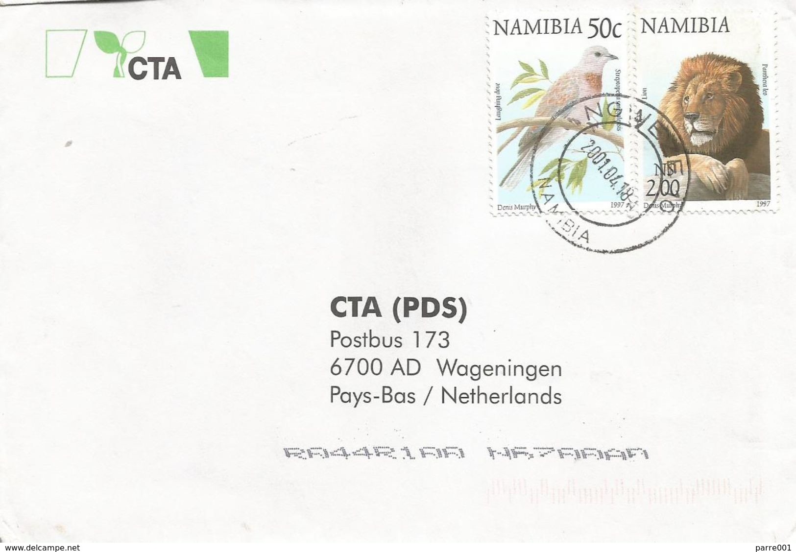 Namibia 2001 Ngweze 10 Pigeon Dove Lion Cover - Namibië (1990- ...)