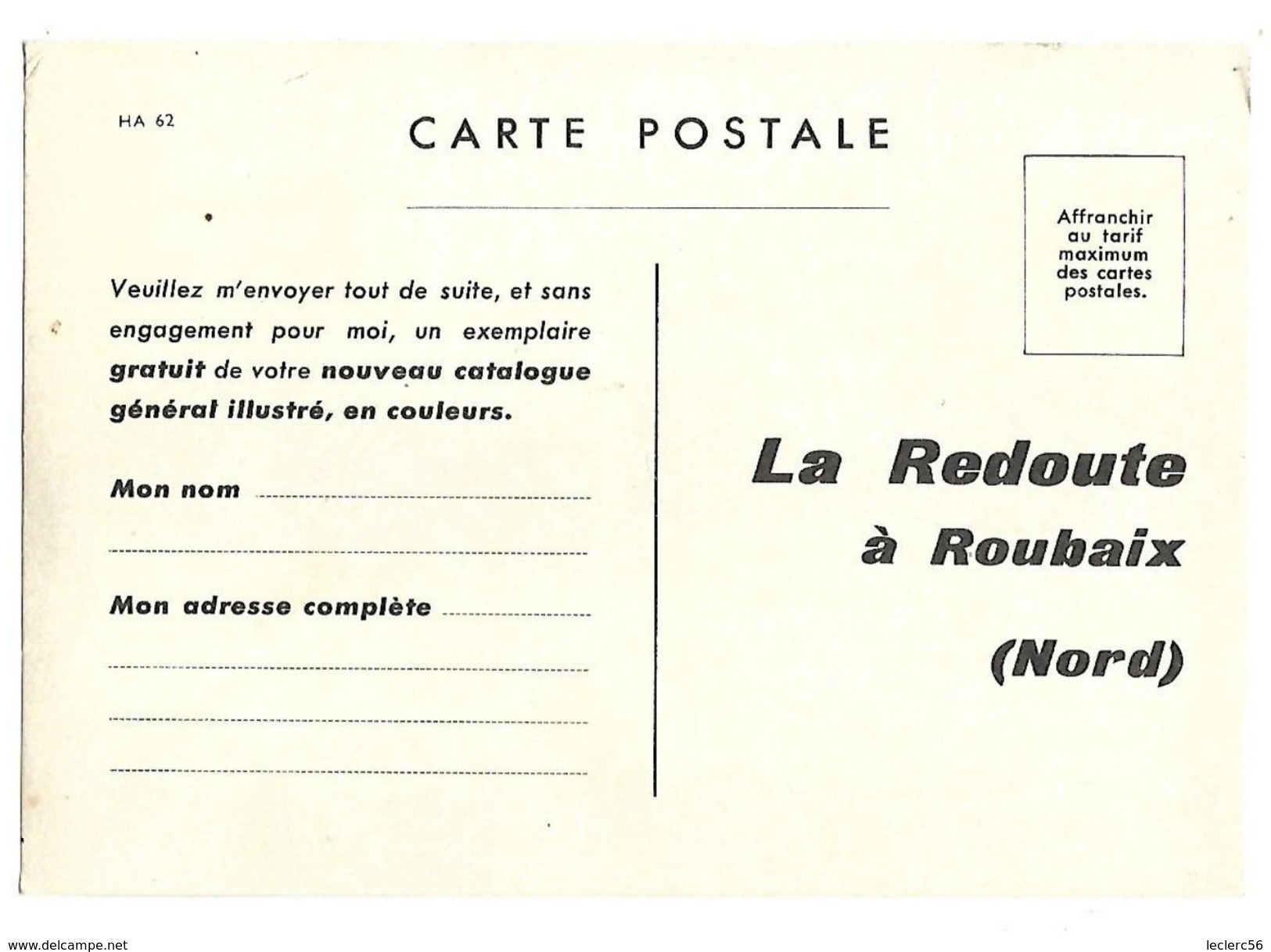 CPM SOUPLE Années 50  CATALOGUE DE LA REDOUTE FACTEUR DES POSTES - Poste & Facteurs