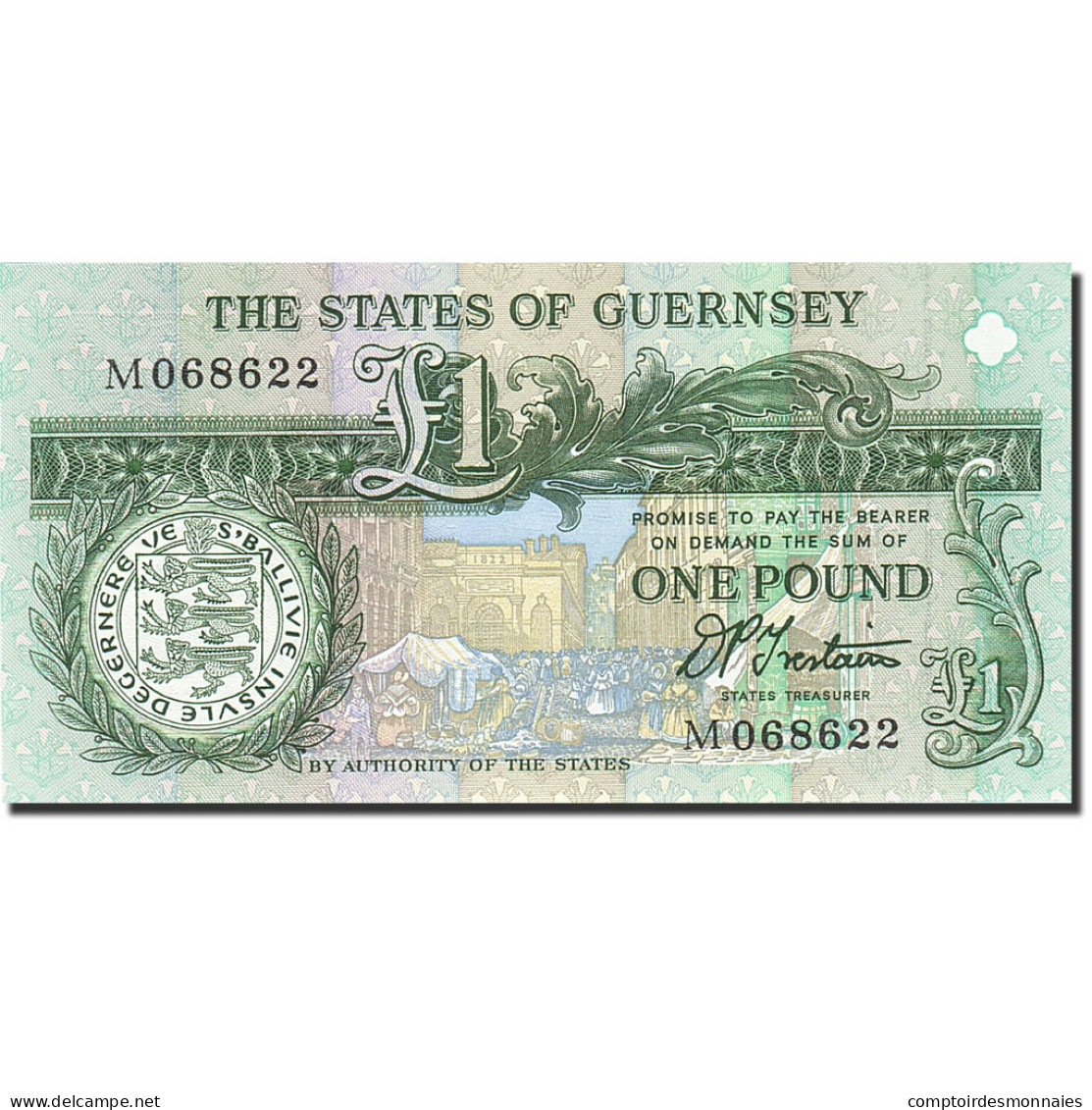 Billet, Guernsey, 1 Pound, 1990-1991, Undated (1991), KM:52b, NEUF - Guernsey