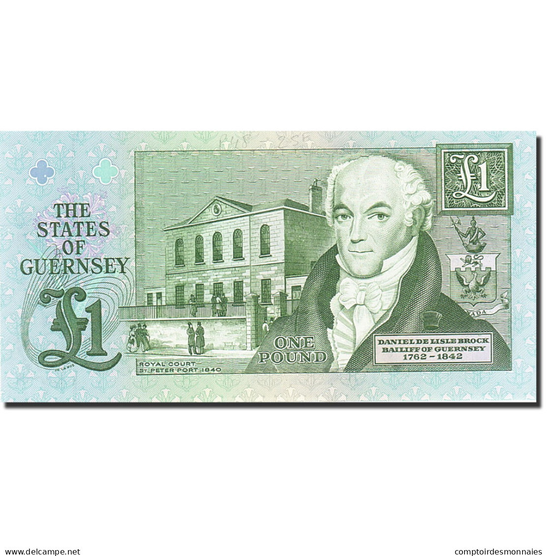 Billet, Guernsey, 1 Pound, 1990-1991, Undated (1991), KM:52b, NEUF - Guernsey