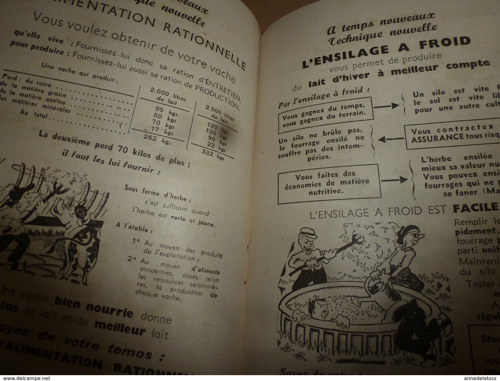 1957 Produire du bon lait (Brochure humorist. Féd. des Producteurs de Lait) avec 2 dessus PONT-LEVEQUE et  MAMIROLLAIS