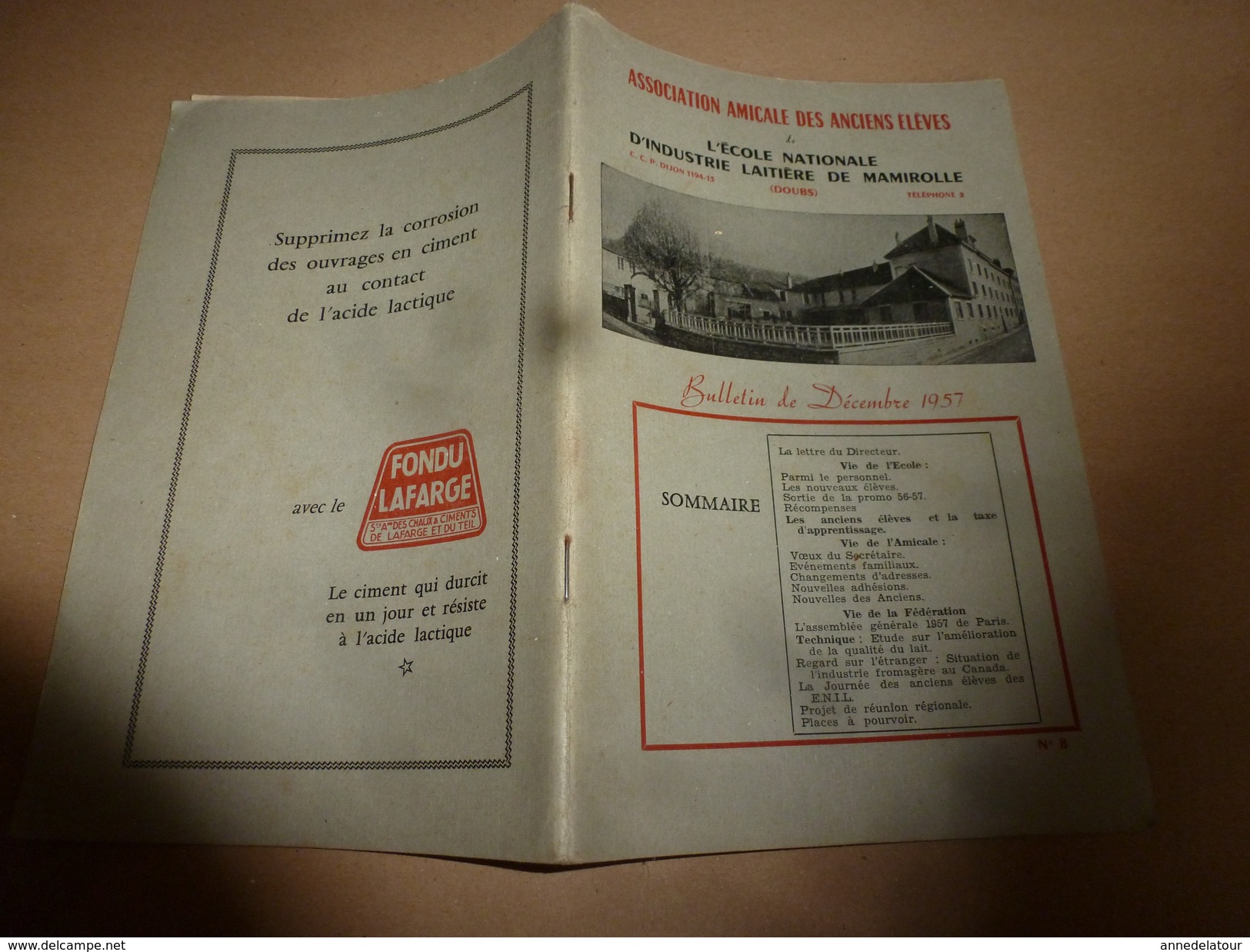 Bulletin 1957  Association Amicale Des Anciens Elèves De L'Ecole Nationale D'Industrie Laitière De MAMIROLLE - Autres & Non Classés