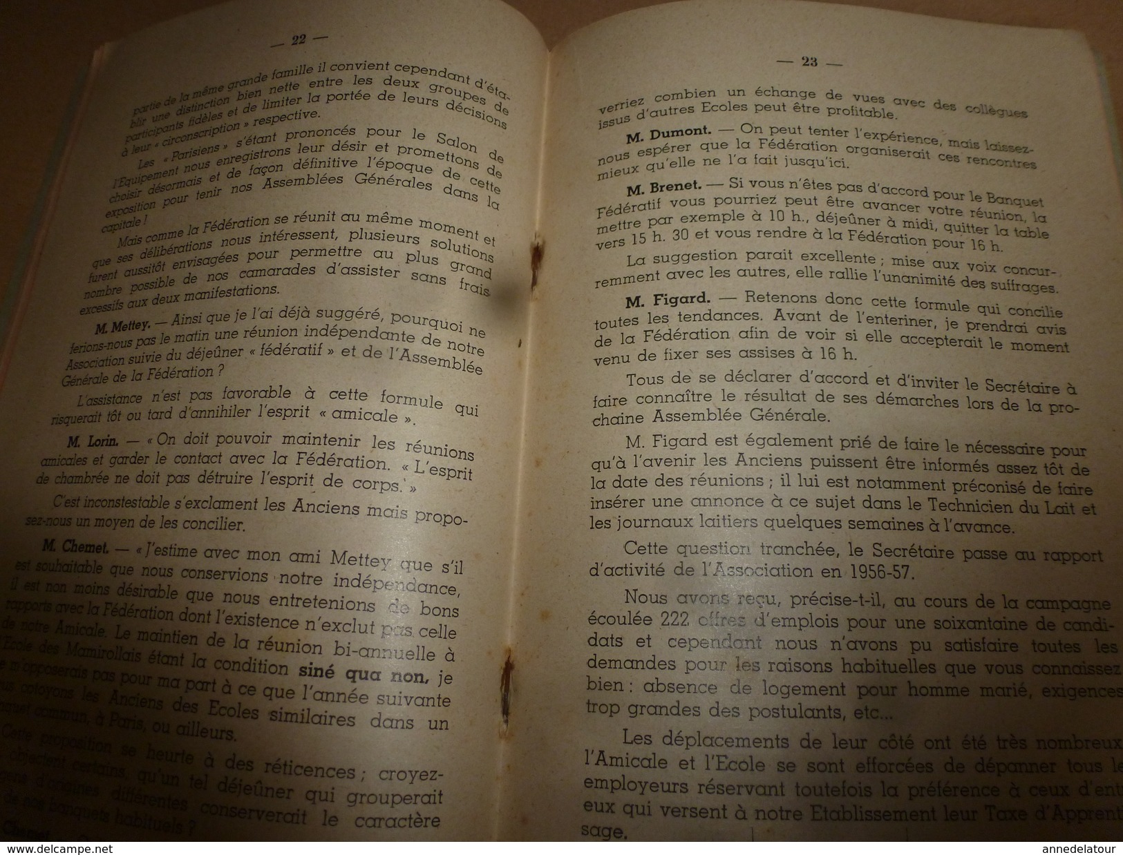 Bulletin 1957  Association Amicale des Anciens Elèves de l'Ecole Nationale d'Industrie Laitière de MAMIROLLE