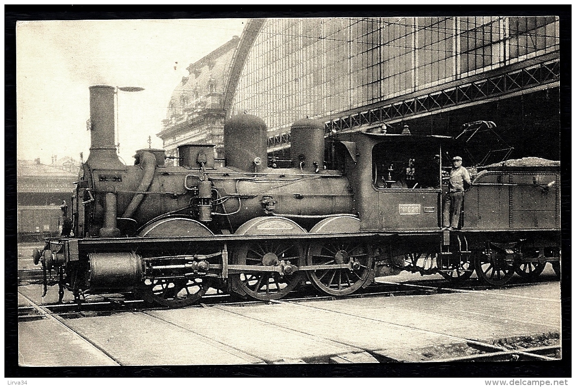 CPA ANCIENNE FRANCE-  LOCOMOTIVE A VAPEUR-  EX-MIDI- N° 826 DEVENUE 030-104- 1867-69- TRES GROS PLAN DE PROFIL- 2 SCANS - Eisenbahnen