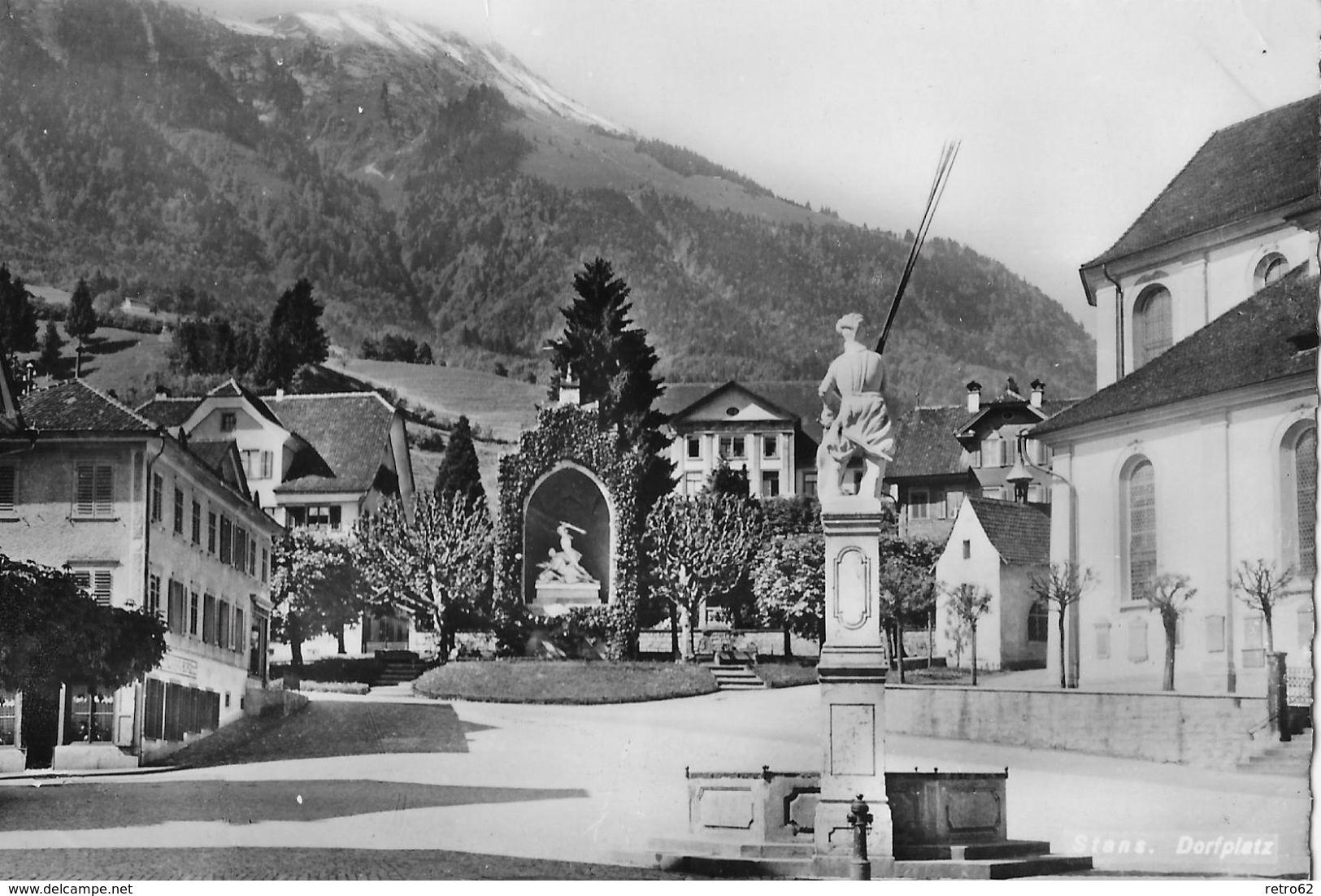 STANS DORFPLATZ &rarr; Dorfplatz & Stanserhorn, Feldpost Ca.1955 - Stans