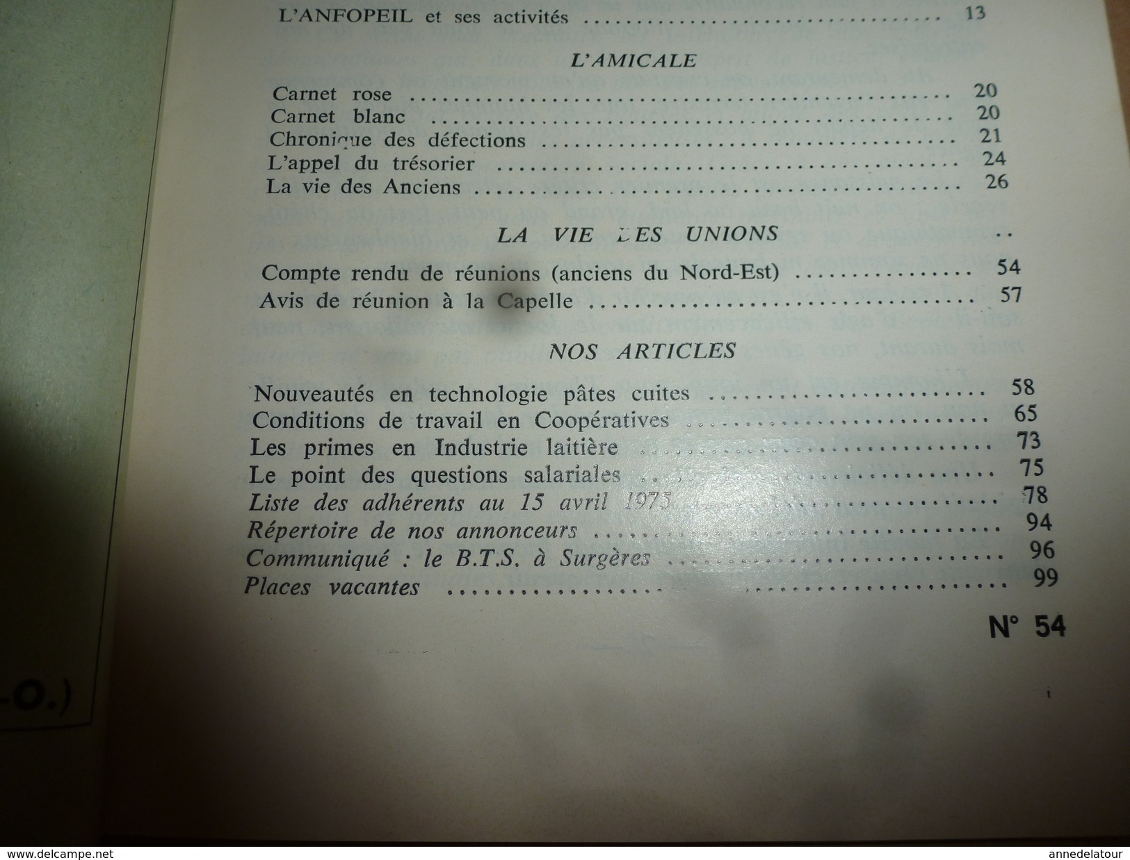 Bulletin 1975  Association Amicale des Anciens Elèves de l'Ecole Nationale d'Industrie Laitière de MAMIROLLE