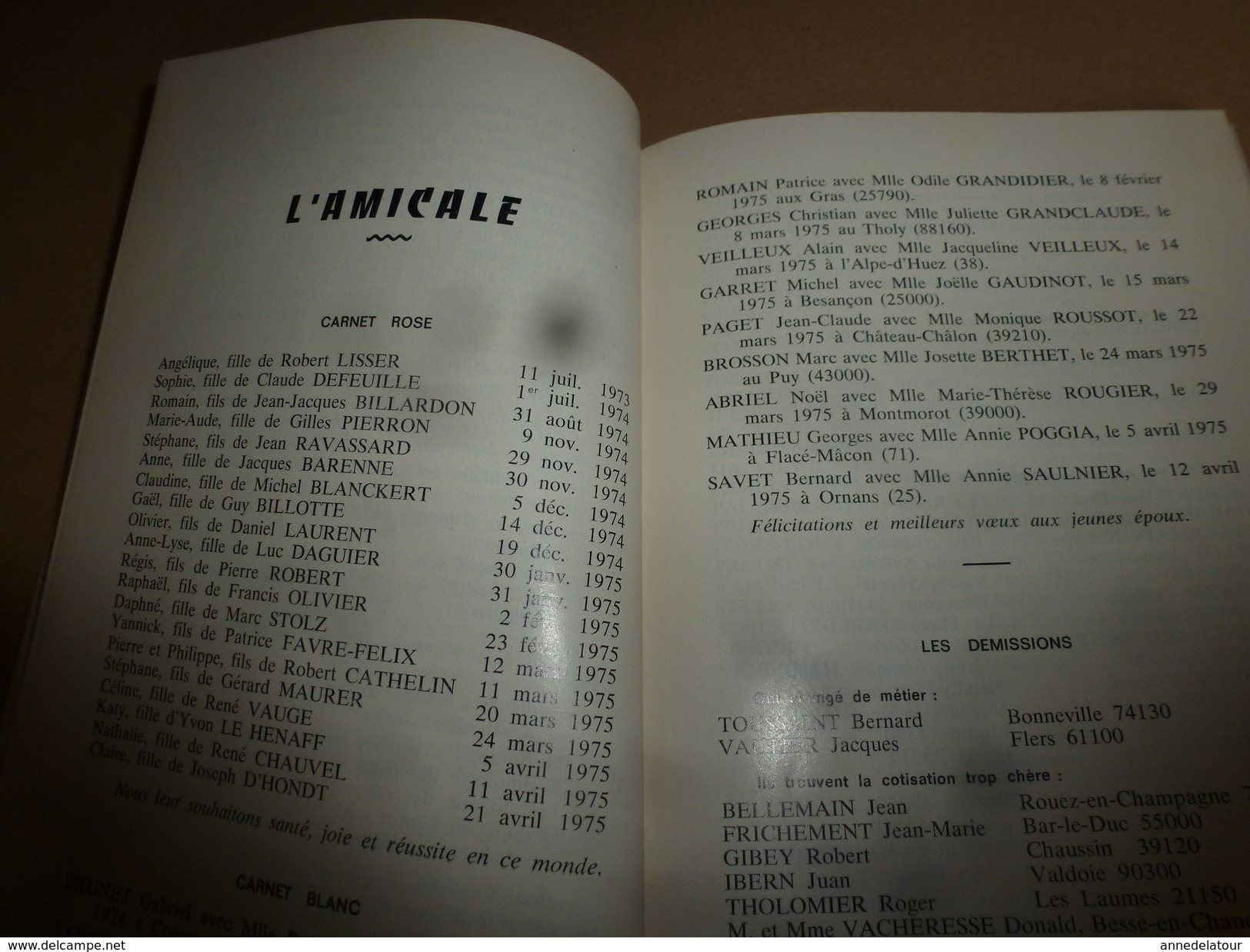 Bulletin 1975  Association Amicale des Anciens Elèves de l'Ecole Nationale d'Industrie Laitière de MAMIROLLE