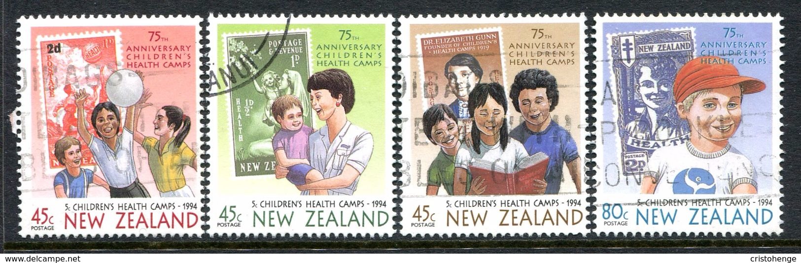 New Zealand 1994 Health - 75th Anniversary Of Health Camps Set Used (SG 1813-16) - Used Stamps