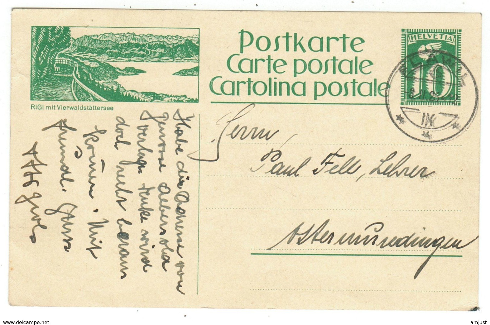 Suisse // Schweiz // Switzerland // Entiers Postaux // Entier Postal , Avec Image Du Rigi Pour Ostermundingen - Stamped Stationery