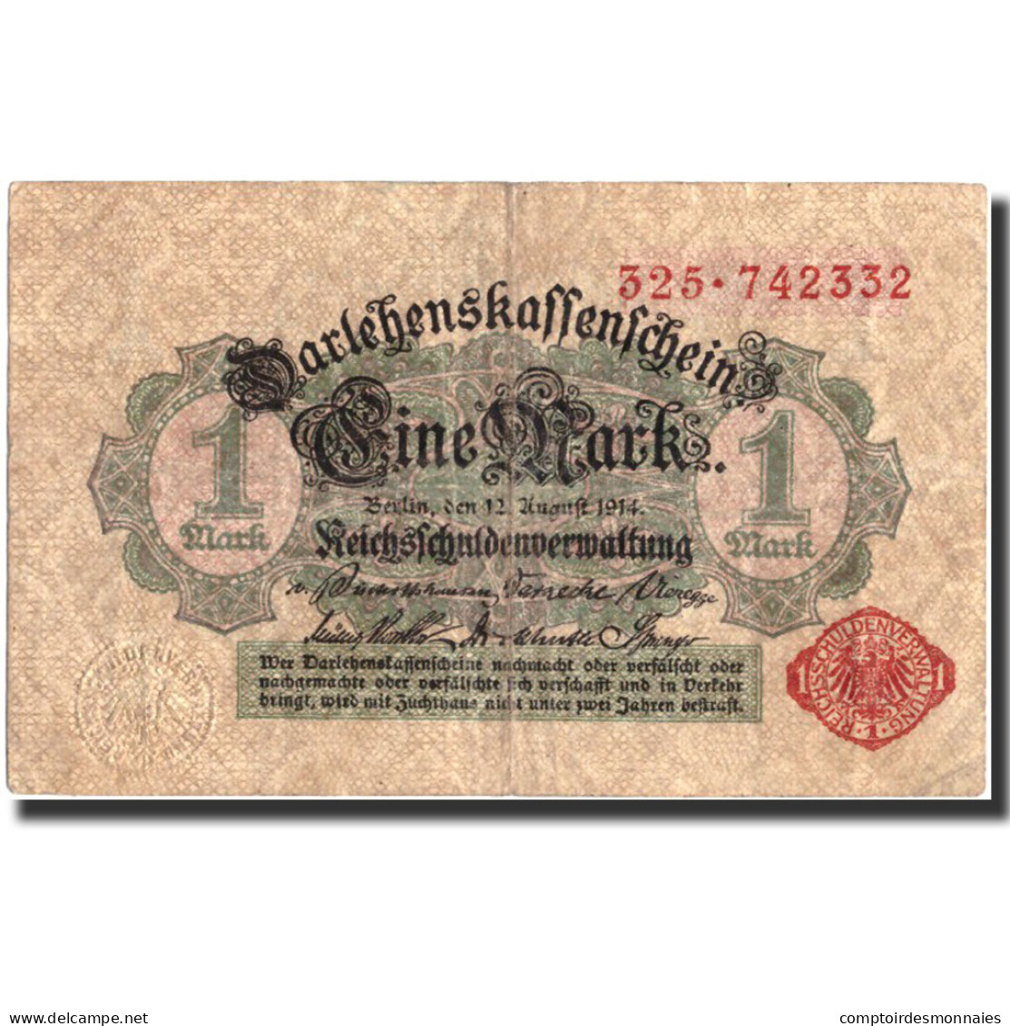 Billet, Allemagne, 1 Mark, 1914, 1914-08-12, KM:51, SUP - [ 1] …-1871 : Duitse Staten