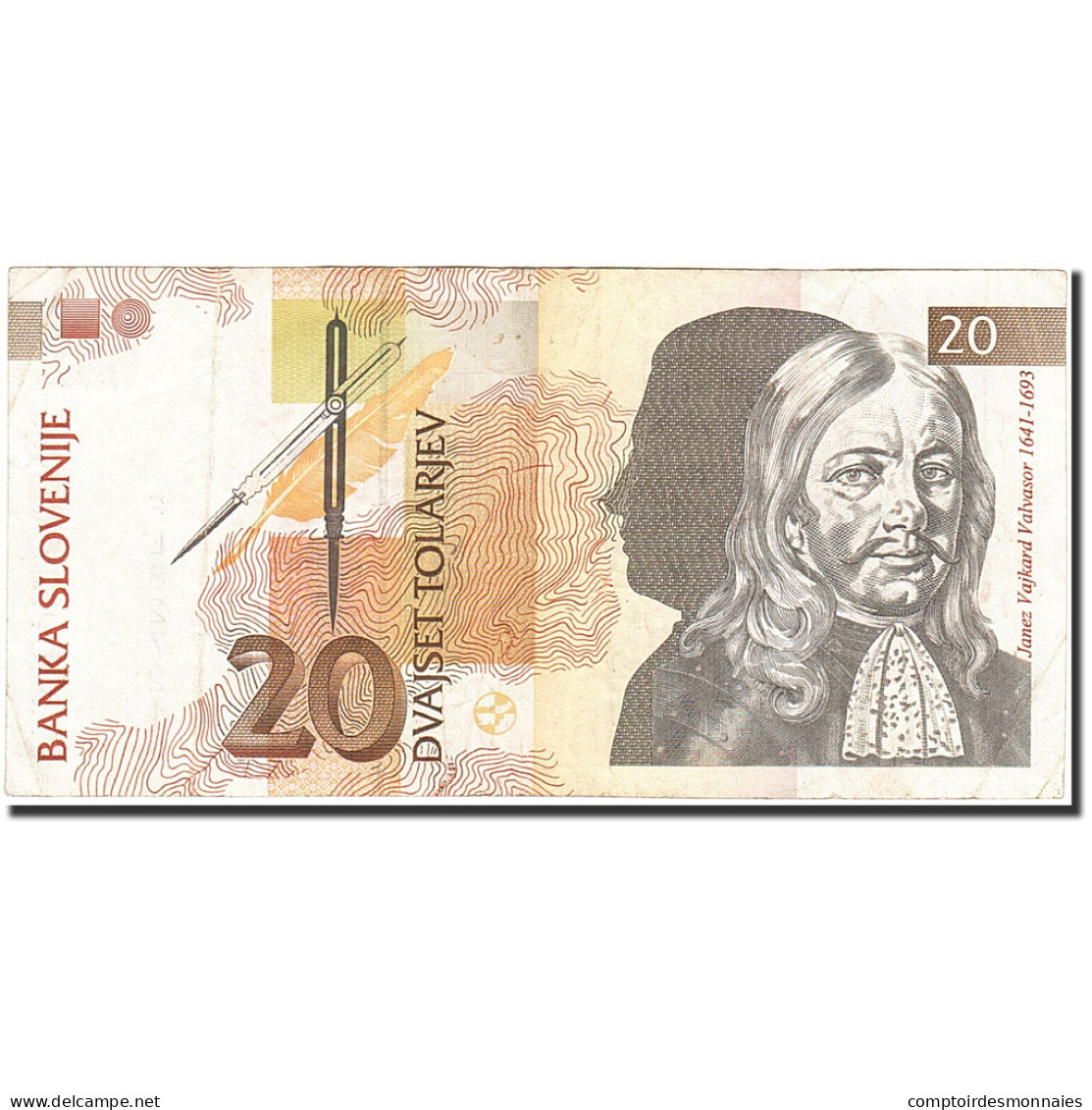 Billet, Slovénie, 20 Tolarjev, 1992-1993, 1992-01-15, KM:12a, TB - Slovénie