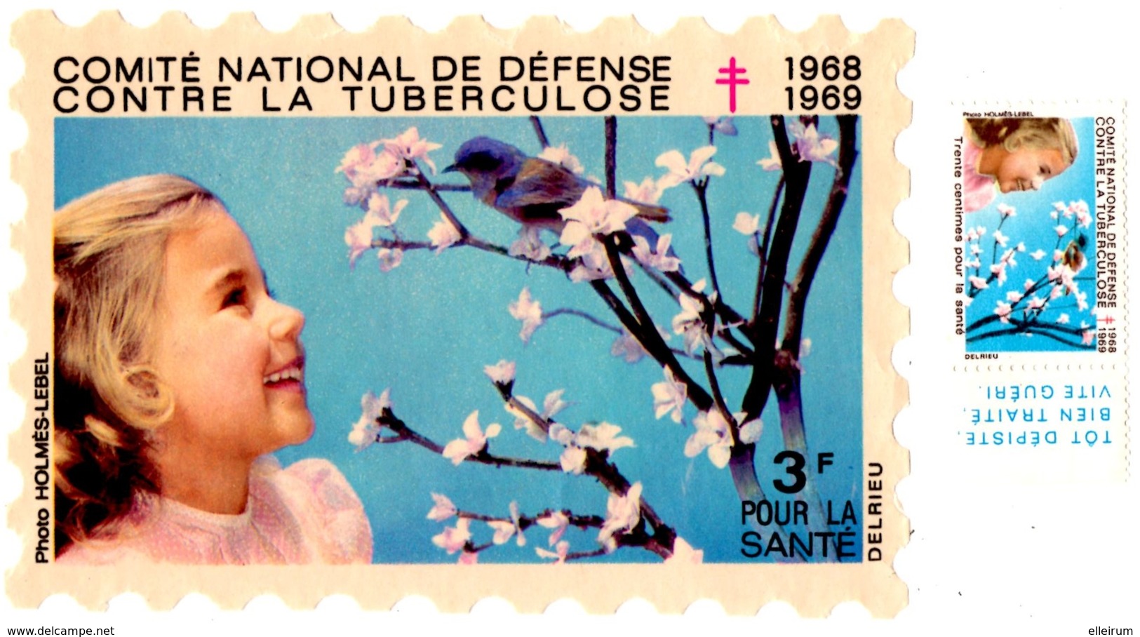 COMITE NATIONAL CONTRE La TUBERCULOSE.1968-1969. VIGNETTE à 3f.+ VIGNETTE à 30 Cts. - Antituberculeux