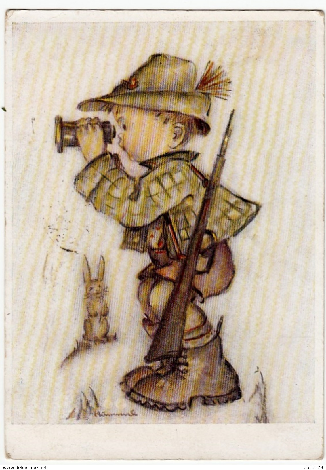 ILLUSTRATORE HUMMEL - Vedi Firma - 1940 - BAMBINO CACCIATORE - 1940 - Vedi Retro - Hummel