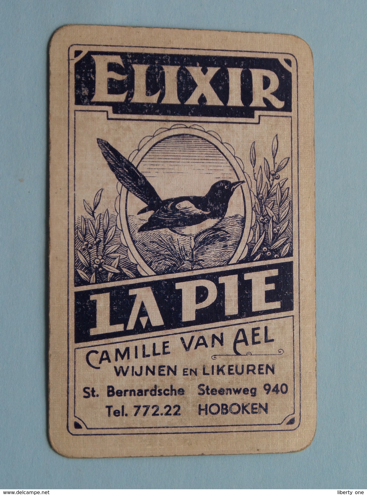 ELIXIR LA PIE Camille Van AEL HOBOKEN Wijnen En Likeur / SCHOPPEN 8 ( Zie Foto´s Voor En Achter ) ! - Playing Cards (classic)