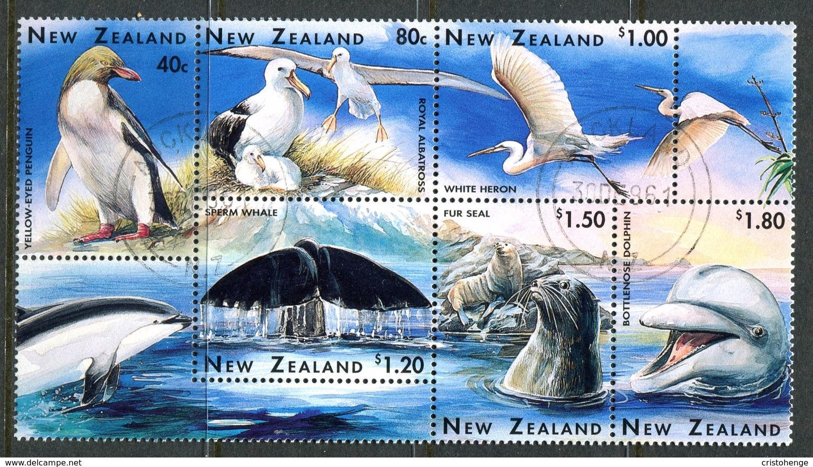 New Zealand 1996 Marine Wildlife Block Used (SG 1992a) - Usati