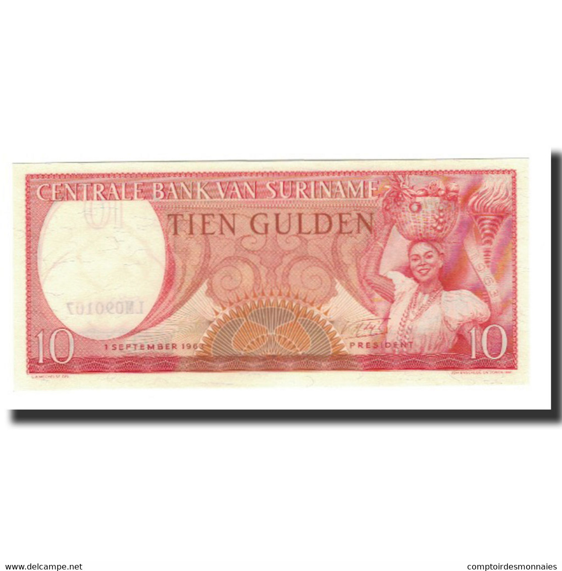 Billet, Surinam, 10 Gulden, 1963-09-01, KM:121, NEUF - Surinam