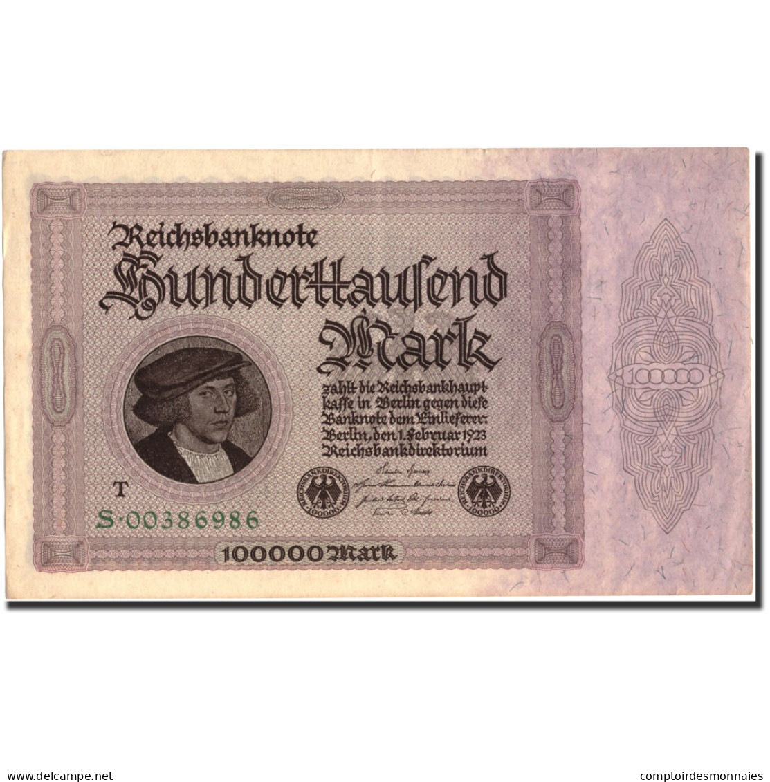 Billet, Allemagne, 100,000 Mark, 1923, 1923-02-01, KM:83b, SUP - 100.000 Mark