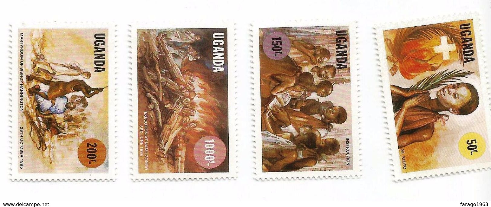 1986 Uganda Christian Martyrs Complete Set Of 4 + Souvenir Sheet MNH - Uganda (1962-...)