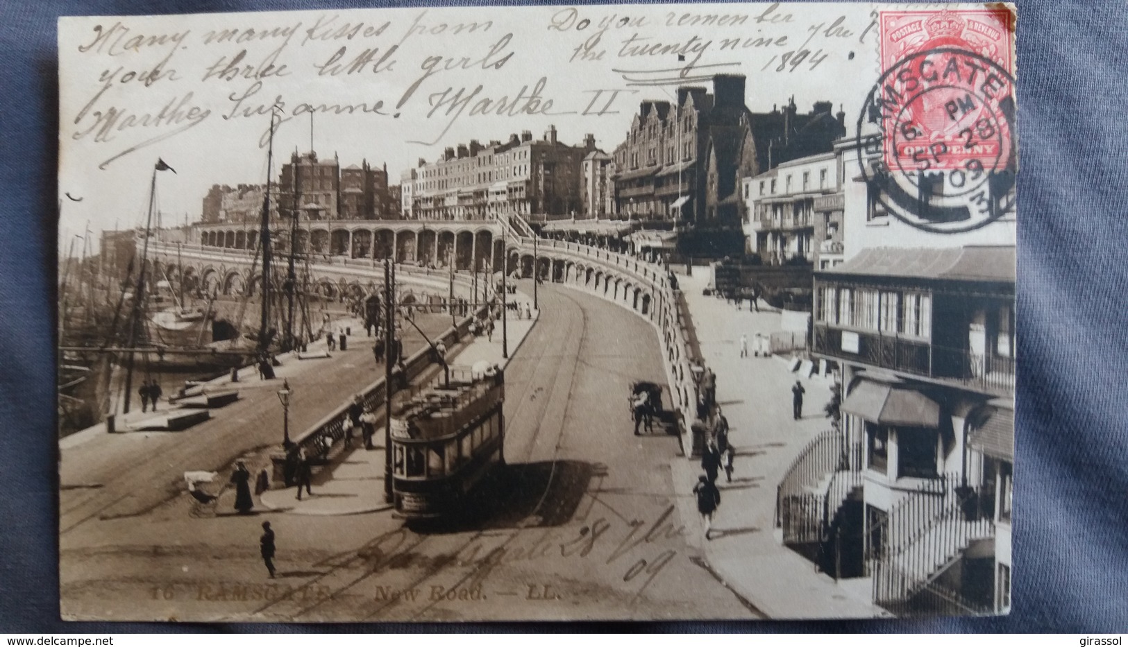 CPA RAMSGATE NEW ROAD TRAMWAY 1909 - Ramsgate